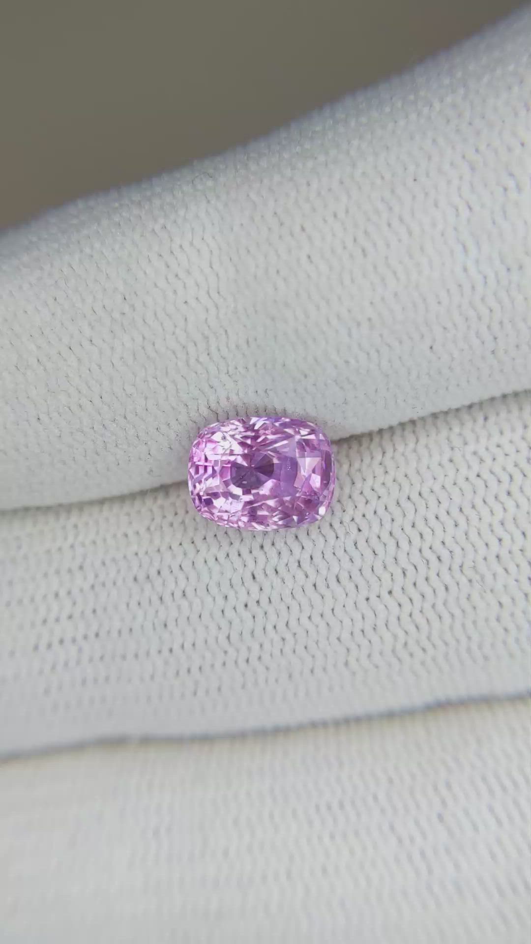2.43 Ct. Pinkish Purple Sapphire from Ceylon (Sri Lanka) Size Video