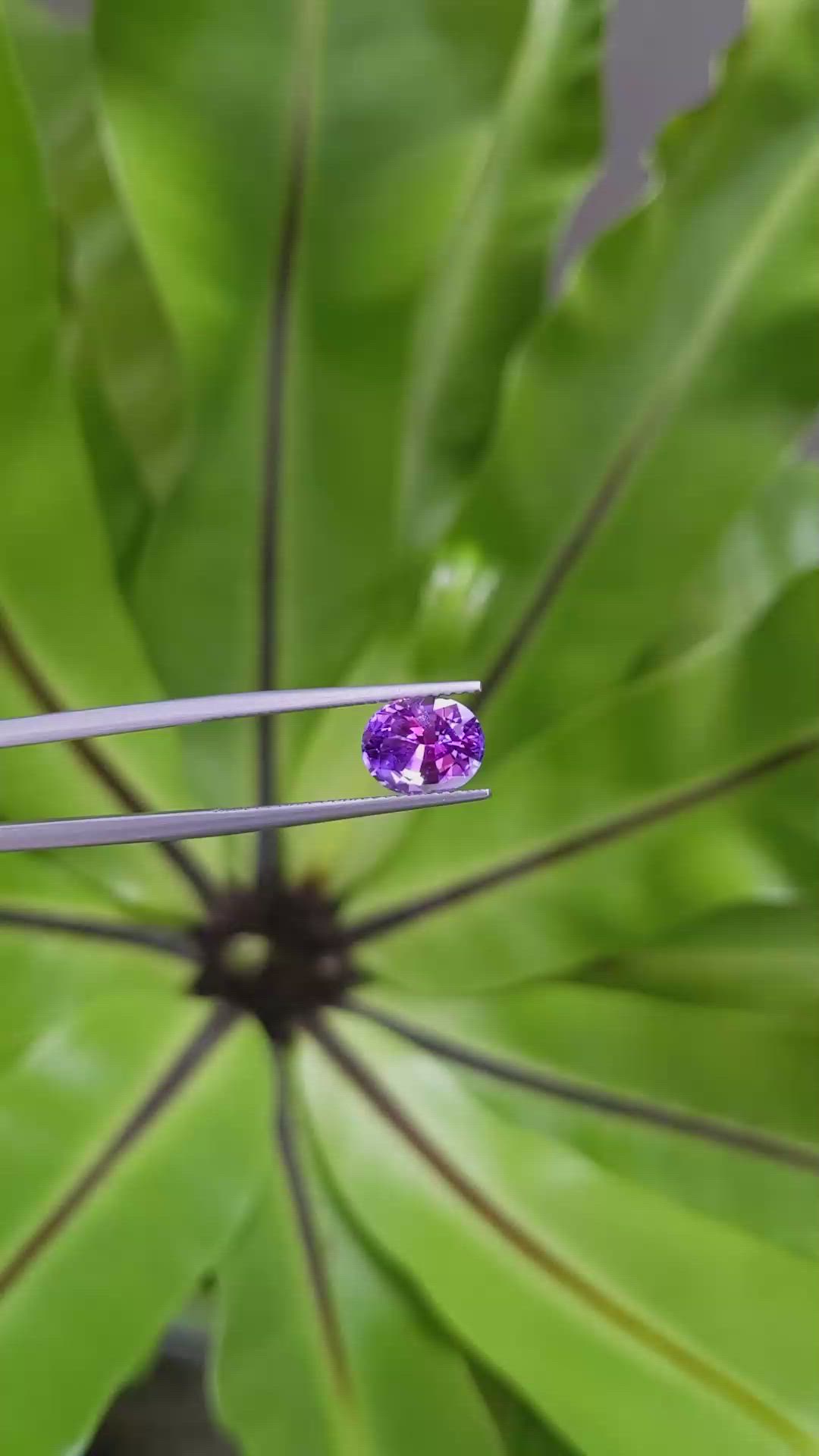3.39 Ct. Pinkish Purple Sapphire from Ceylon (Sri Lanka) Size Video