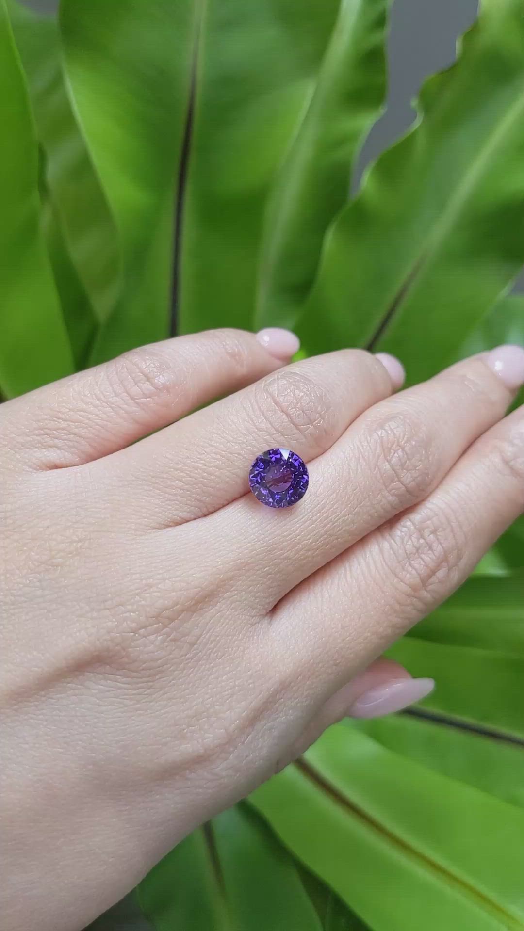 4.60 Ct. Bluish Purple Sapphire from Ceylon (Sri Lanka) Size Video