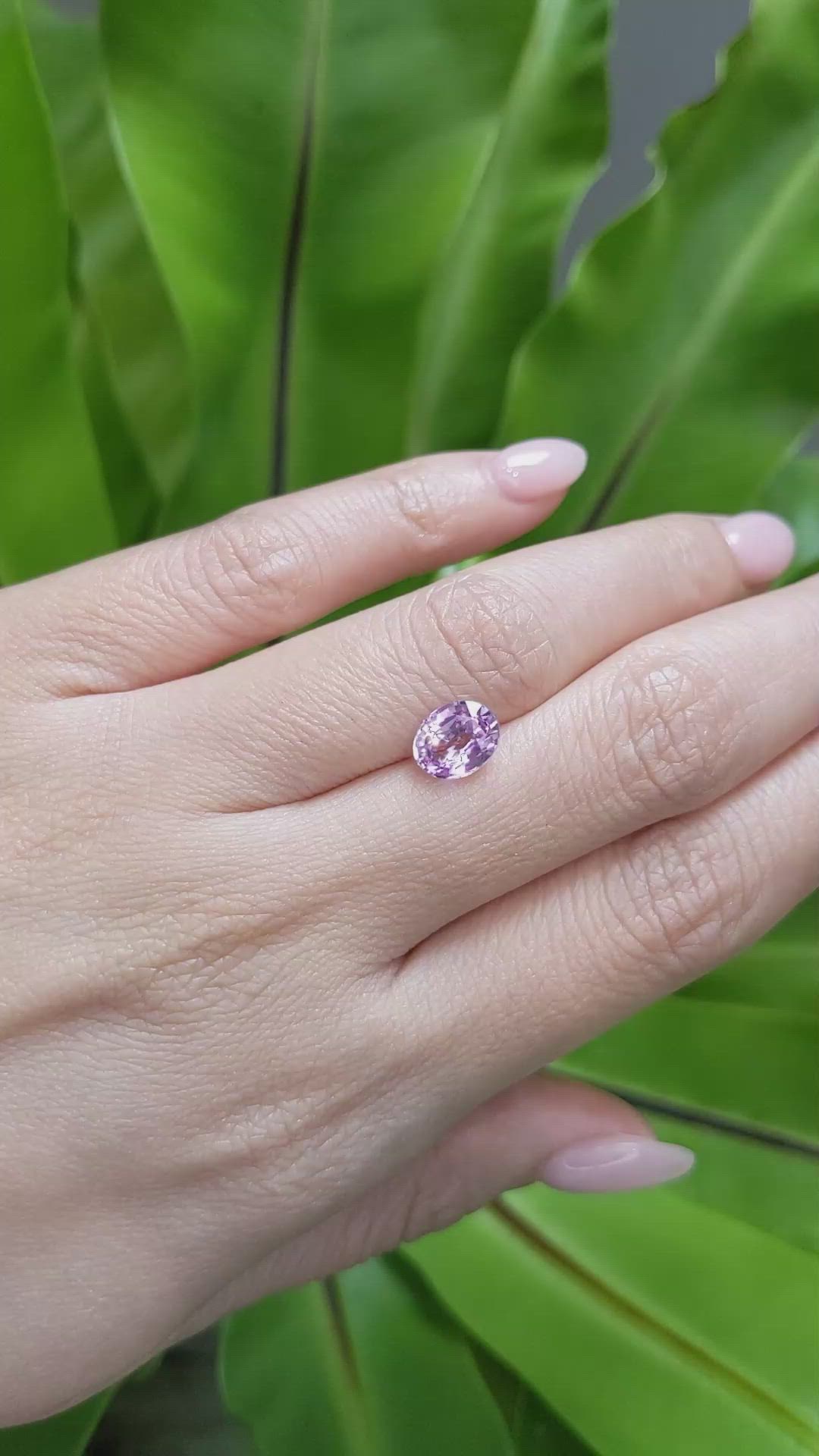2.02 Ct. Pinkish Purple Sapphire from Ceylon (Sri Lanka) Size Video