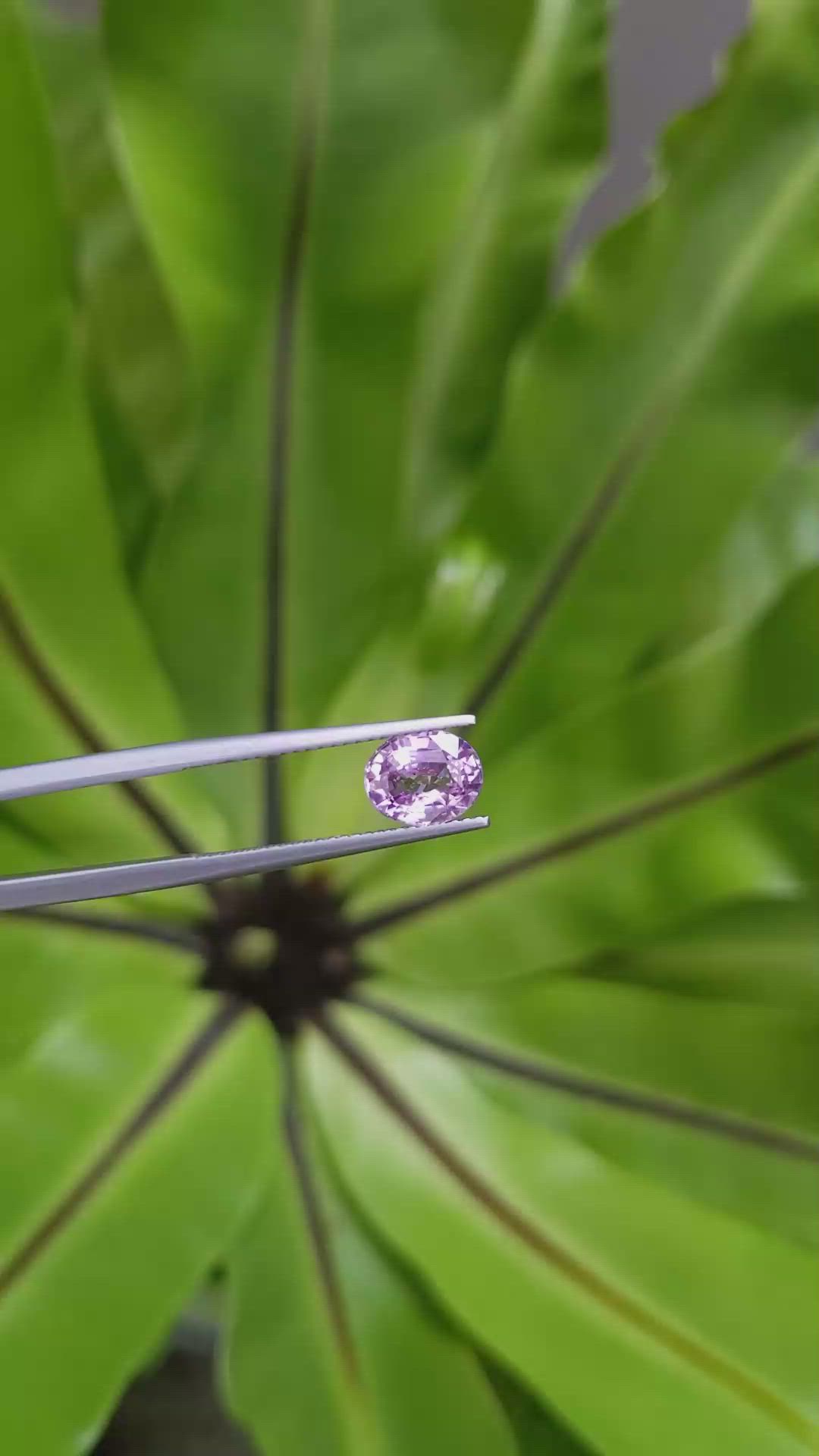 2.02 Ct. Pinkish Purple Sapphire from Ceylon (Sri Lanka) Size Video