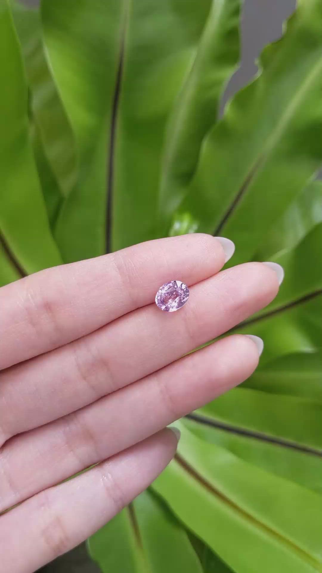 2.02 Ct. Pinkish Purple Sapphire from Ceylon (Sri Lanka) Size Video