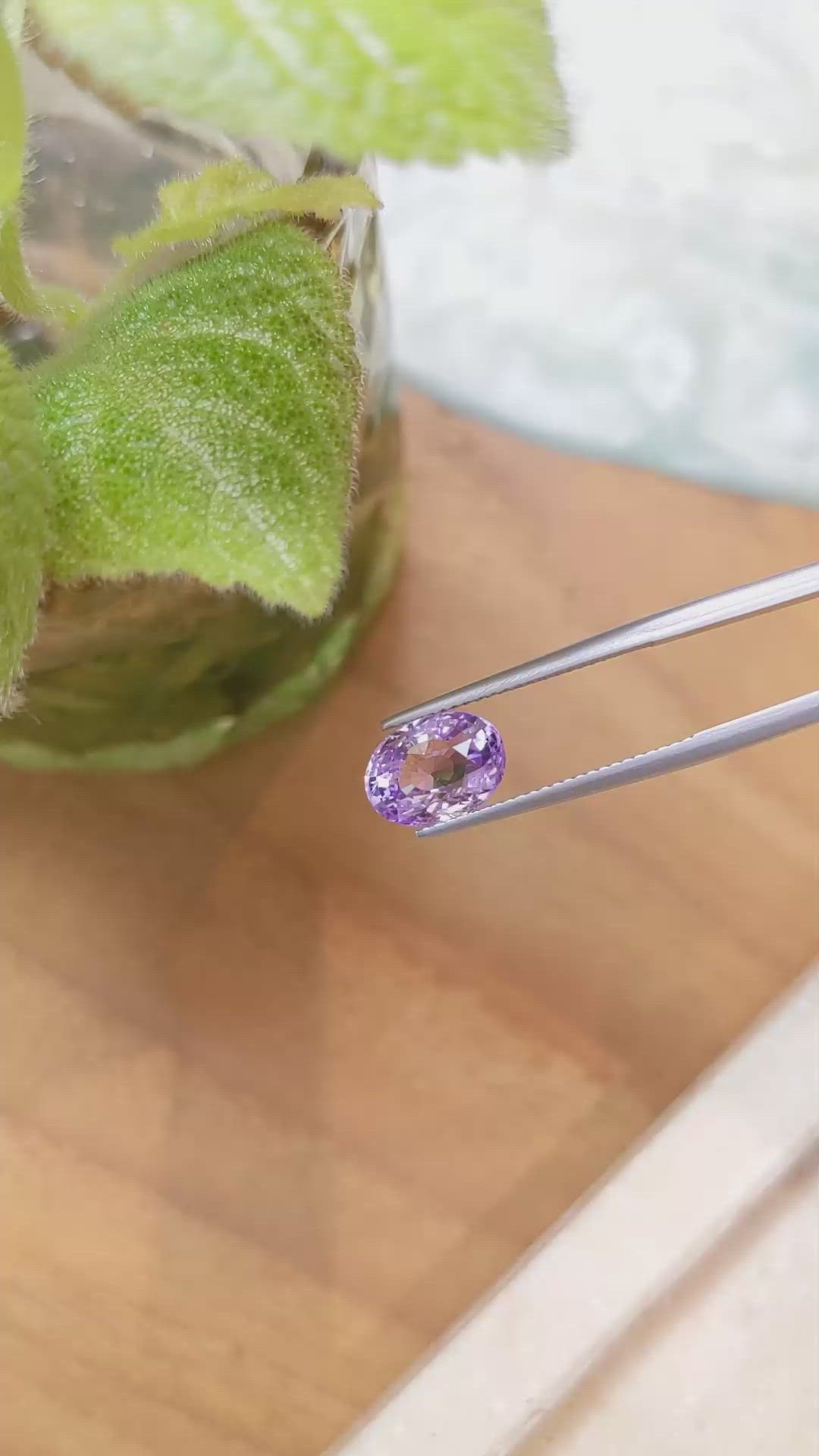 4.02 Ct. Pinkish Purple Sapphire from Ceylon (Sri Lanka) Size Video