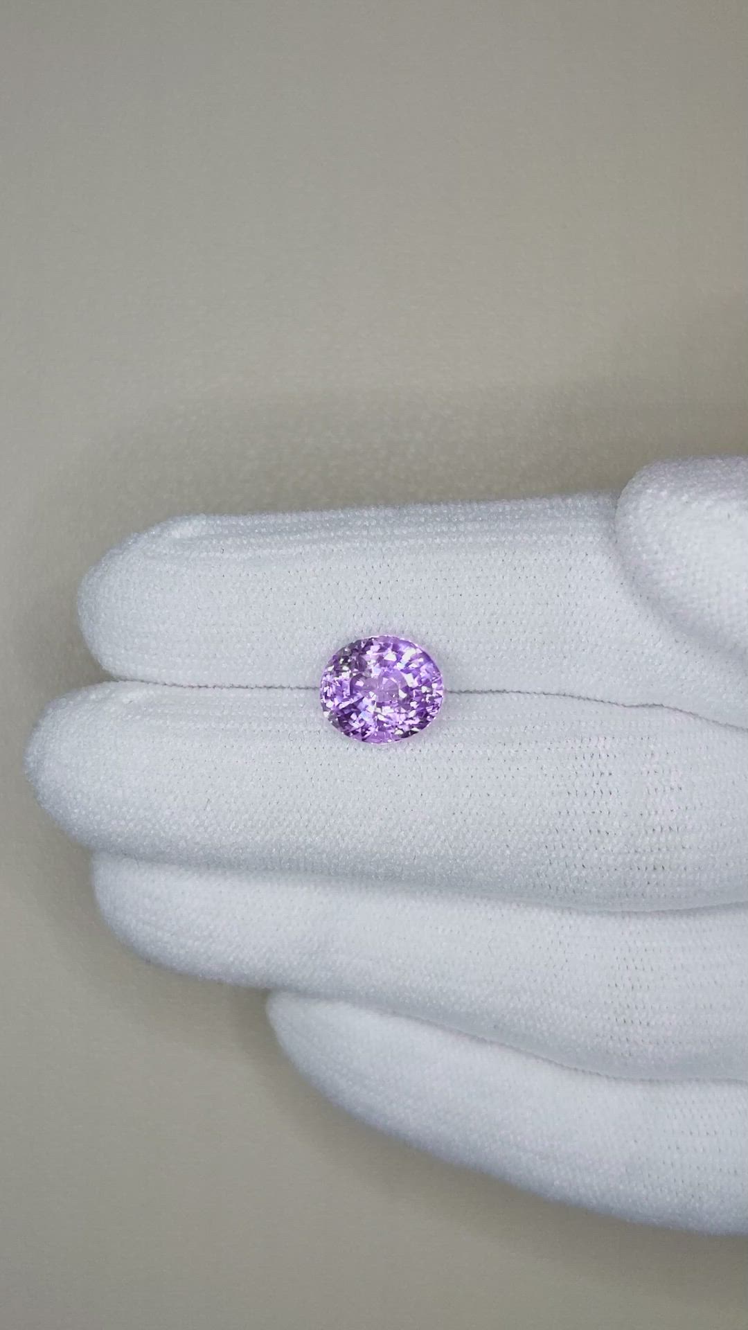 4.10 Ct. Purple Sapphire from Ceylon (Sri Lanka) Size Video