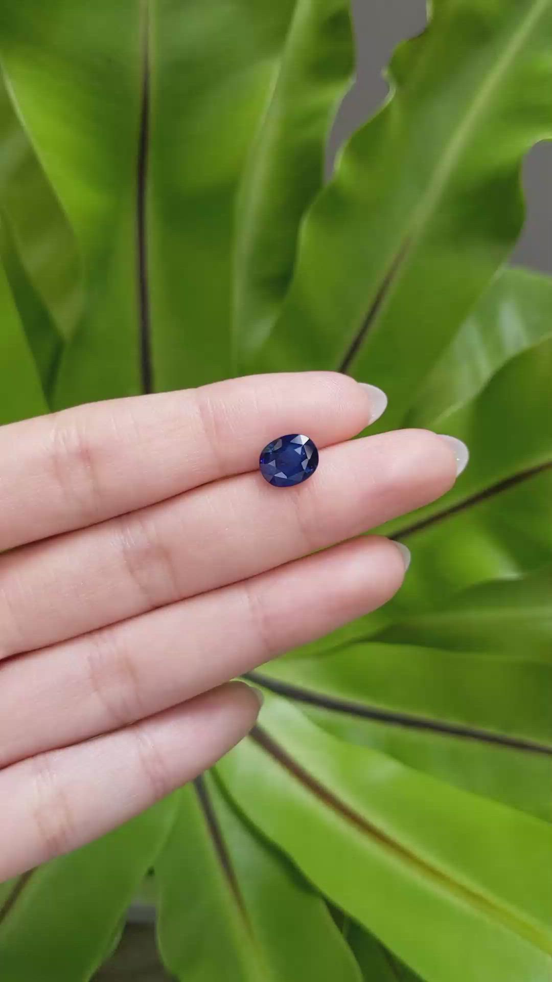 3.03 Ct. Blue Sapphire from Ceylon (Sri Lanka) Size Video