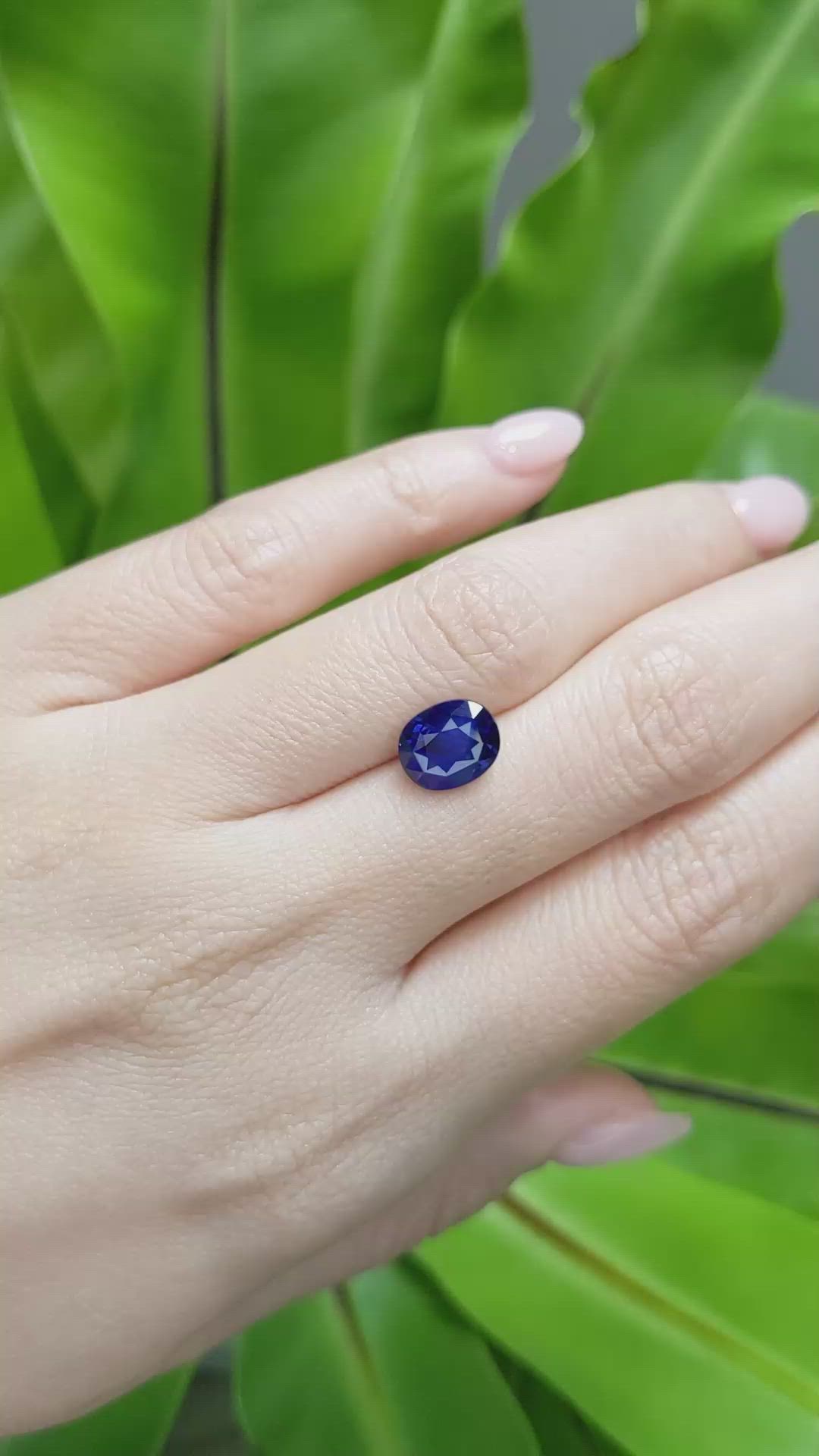 3.03 Ct. Blue Sapphire from Ceylon (Sri Lanka) Size Video