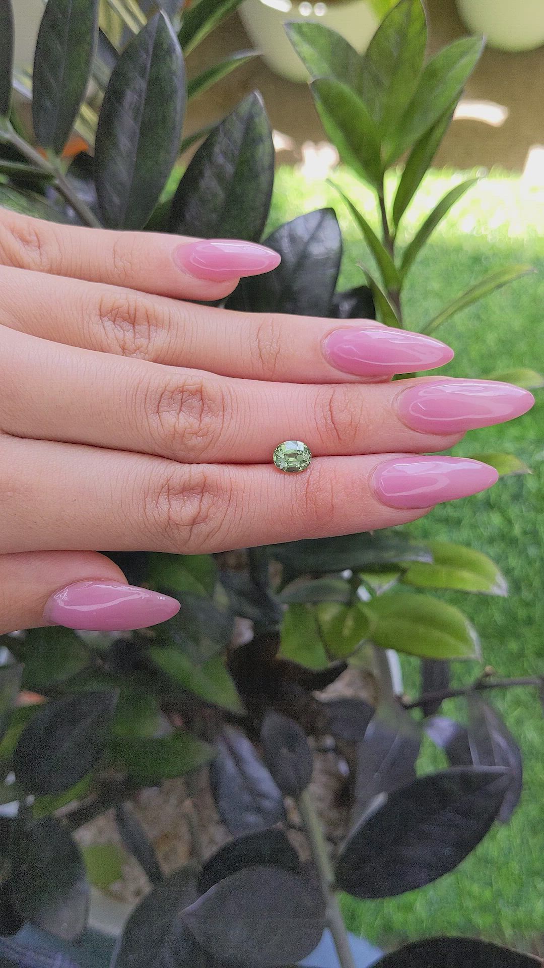 1.49 Ct. Green Sapphire from Madagascar Size Video