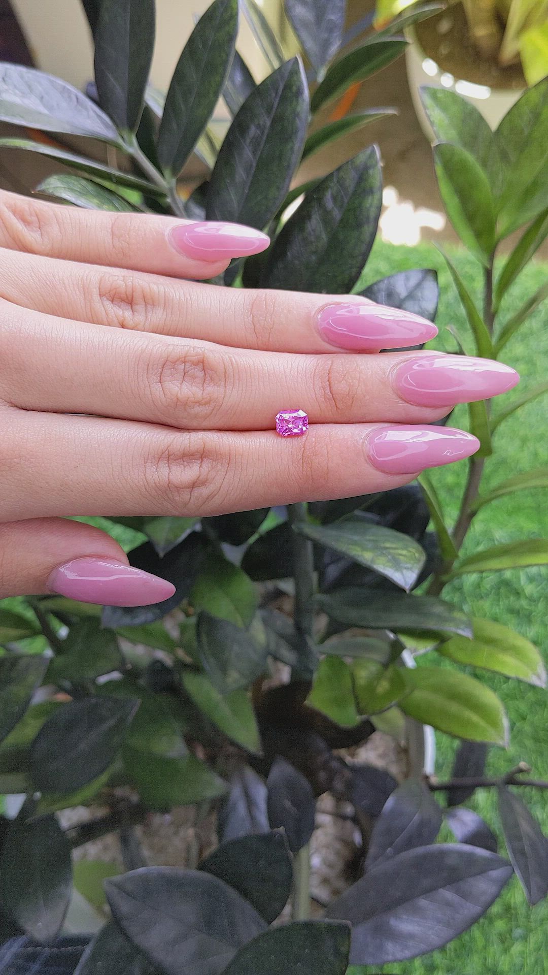 1.02 Ct. Pink Sapphire from Madagascar Size Video