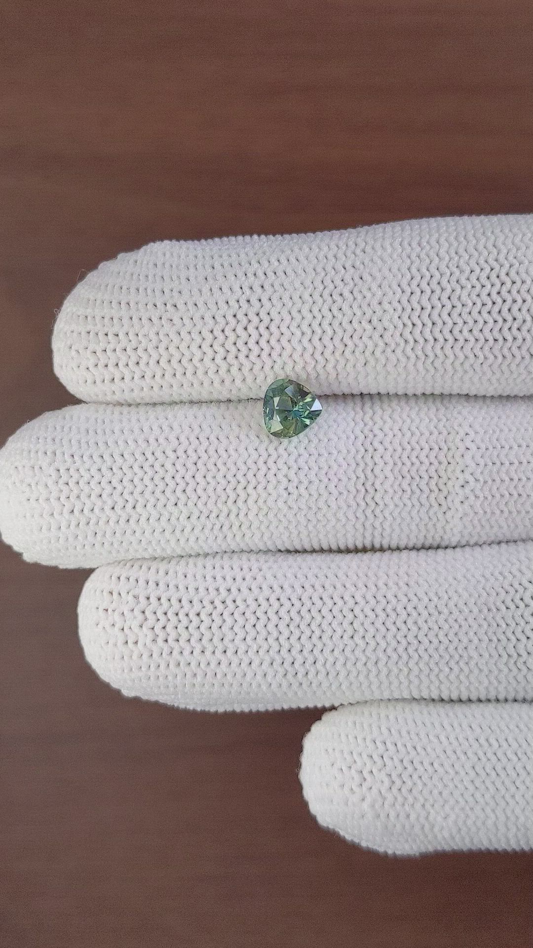 1.21 Ct. Bluish Green Sapphire from Madagascar Size Video