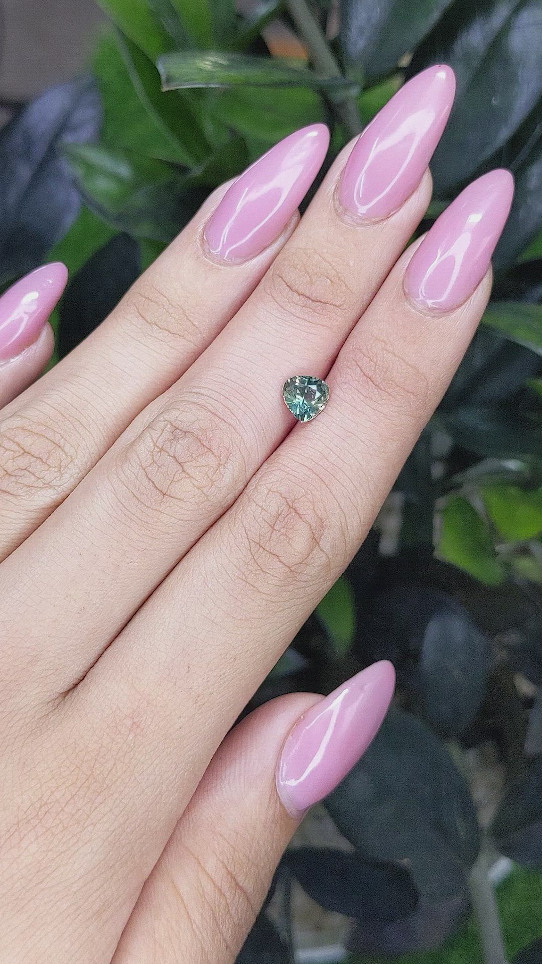 1.21 Ct. Bluish Green Sapphire from Madagascar Size Video