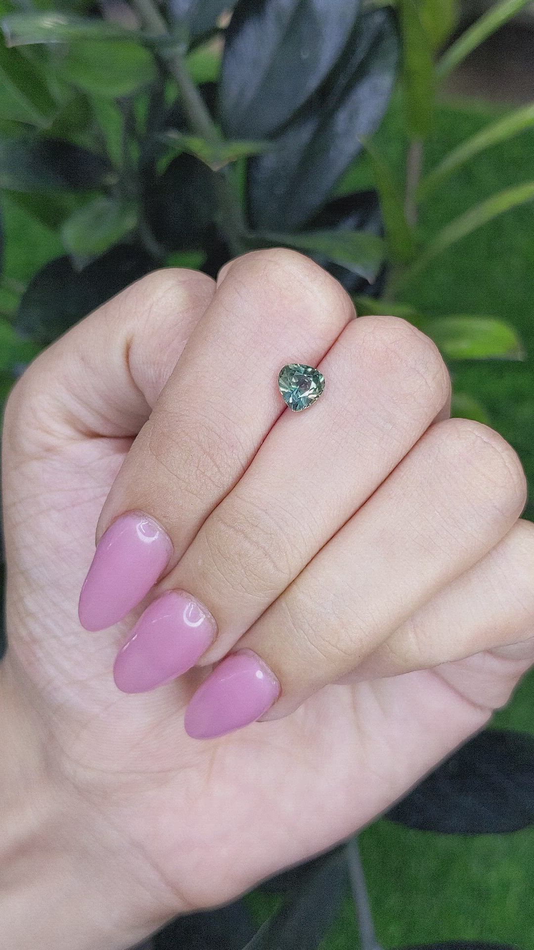 1.21 Ct. Bluish Green Sapphire from Madagascar Size Video