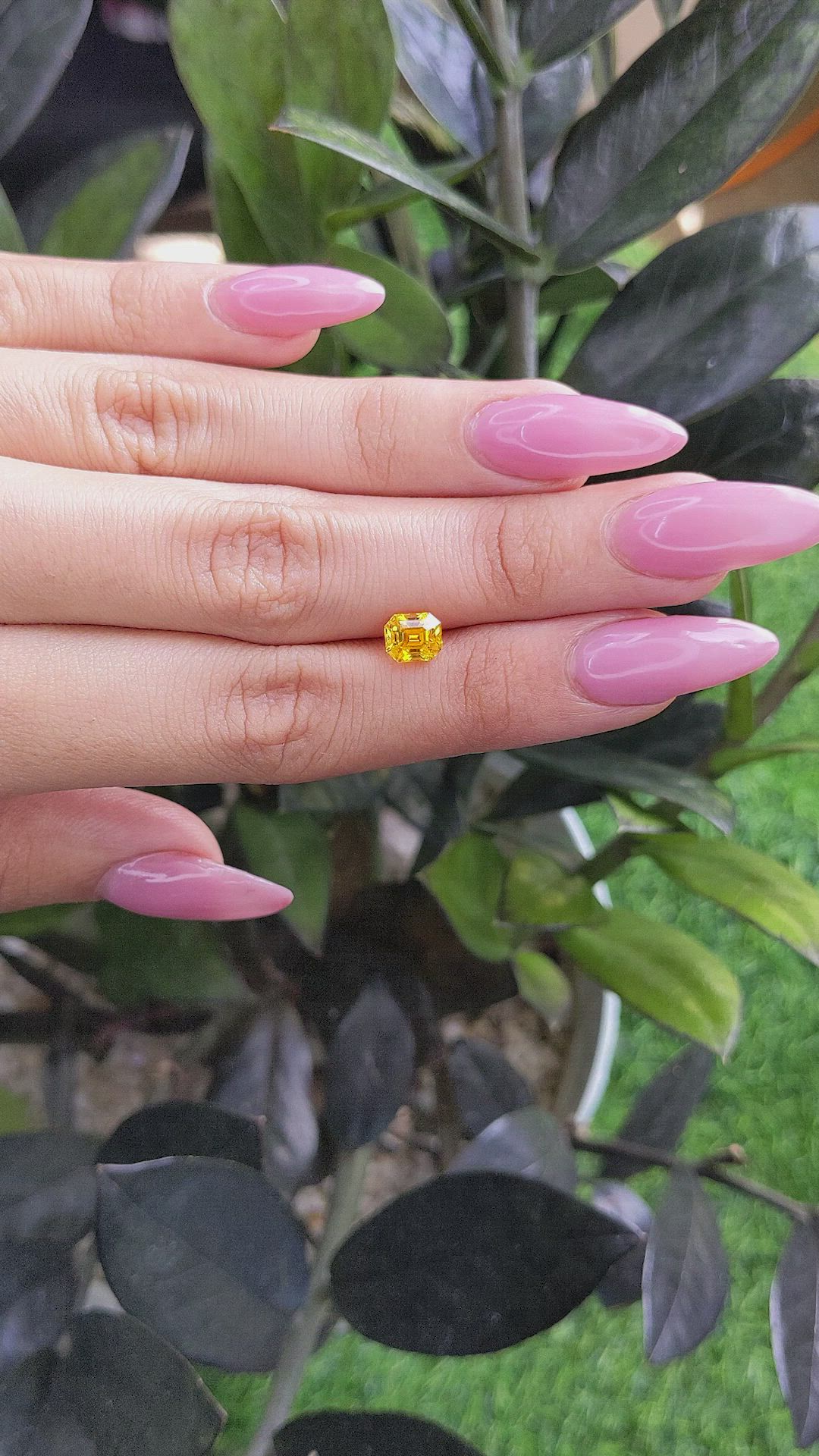 1.72 Ct. Orangish Yellow Sapphire from Ceylon (Sri Lanka) Size Video