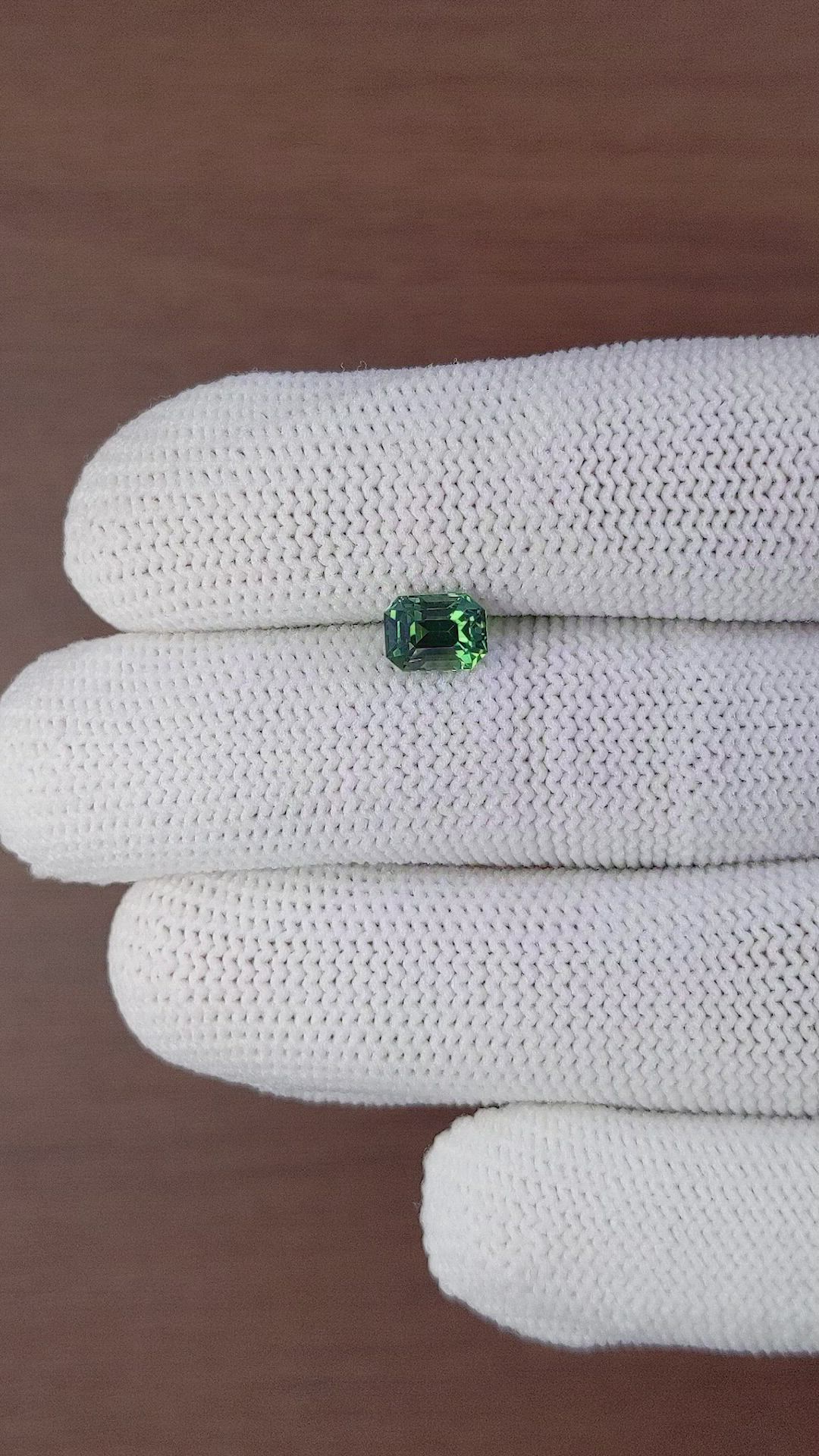 1.52 Ct. Green Sapphire from Madagascar Size Video