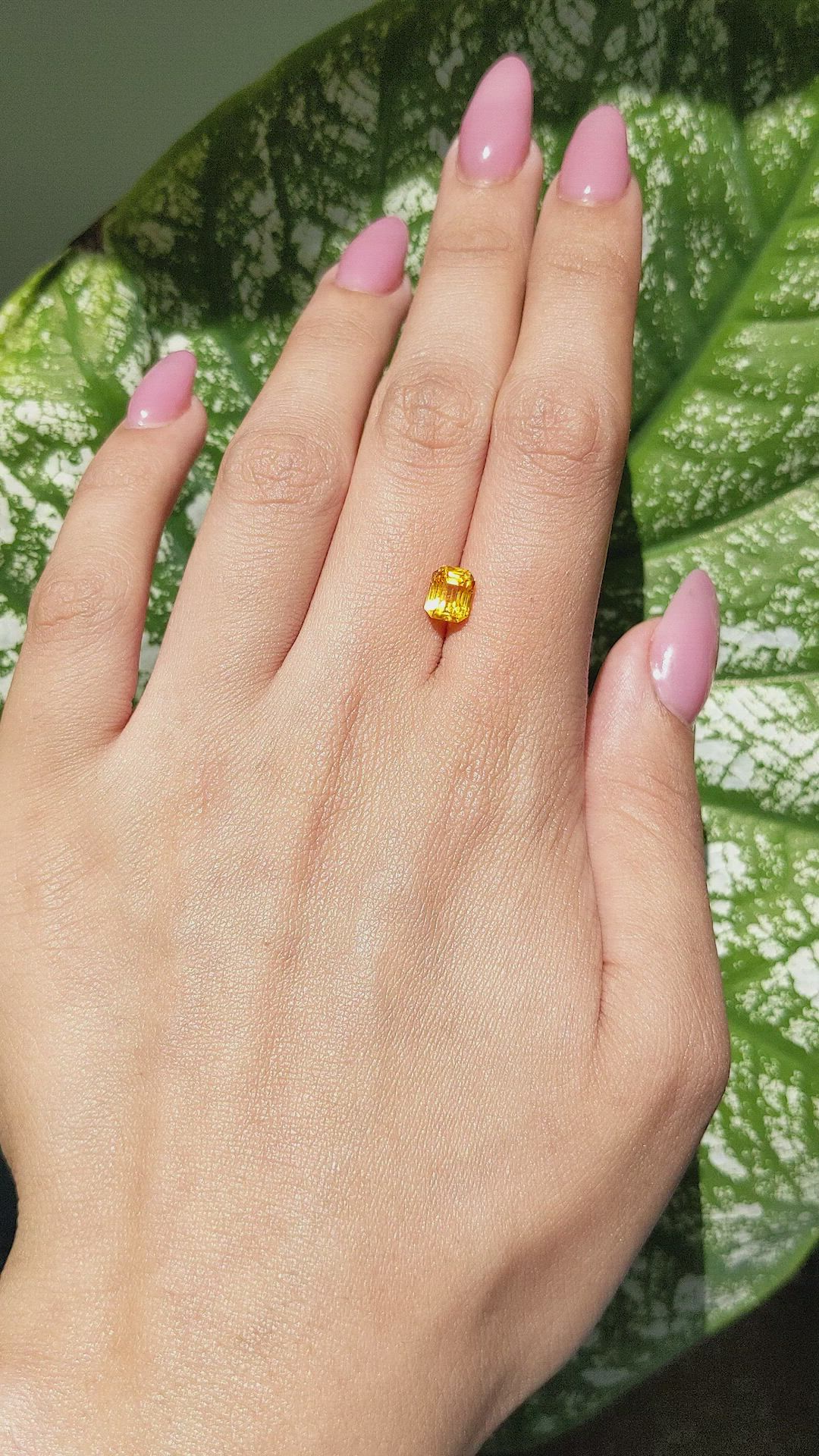 1.95 Ct. Orangish Yellow Sapphire from Ceylon (Sri Lanka) Size Video
