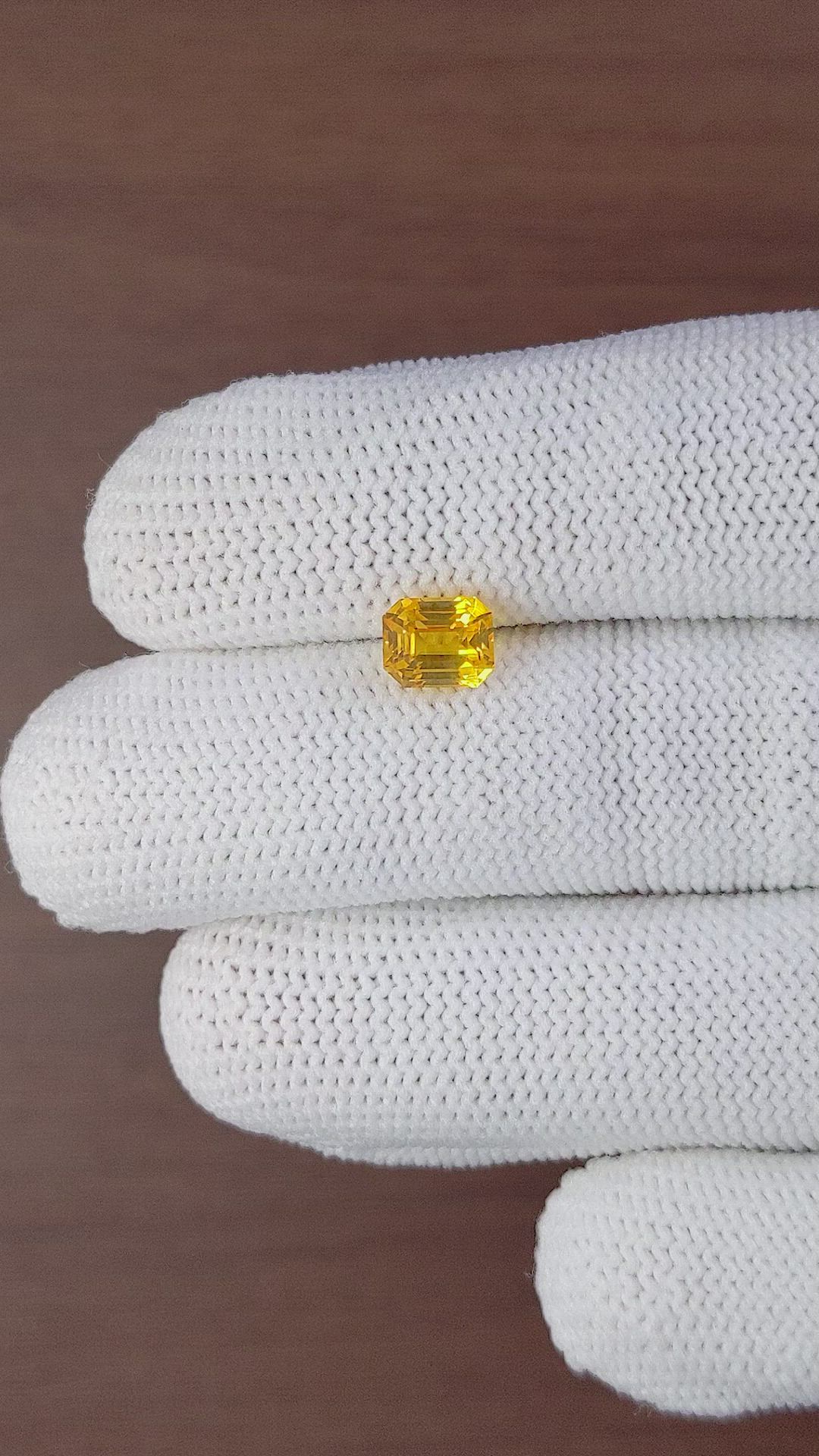 1.95 Ct. Orangish Yellow Sapphire from Ceylon (Sri Lanka) Size Video