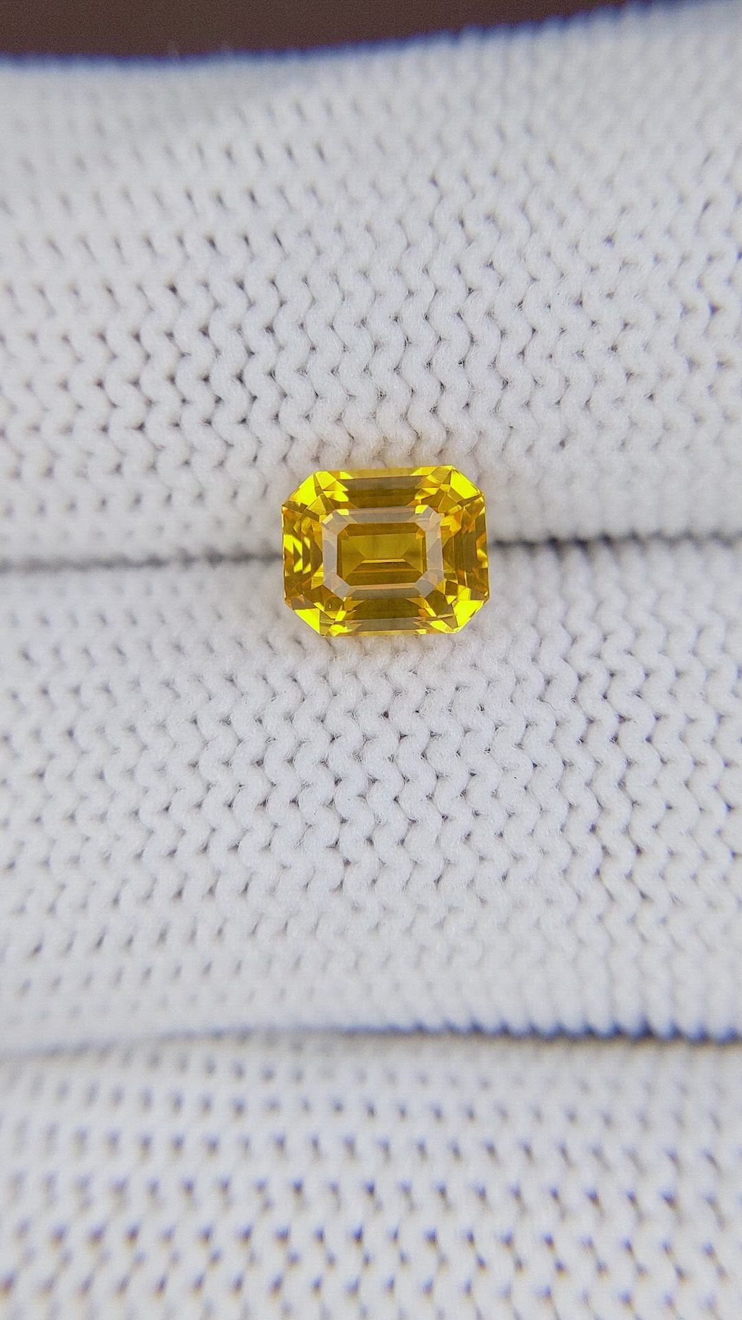 1.95 Ct. Orangish Yellow Sapphire from Ceylon (Sri Lanka) Size Video