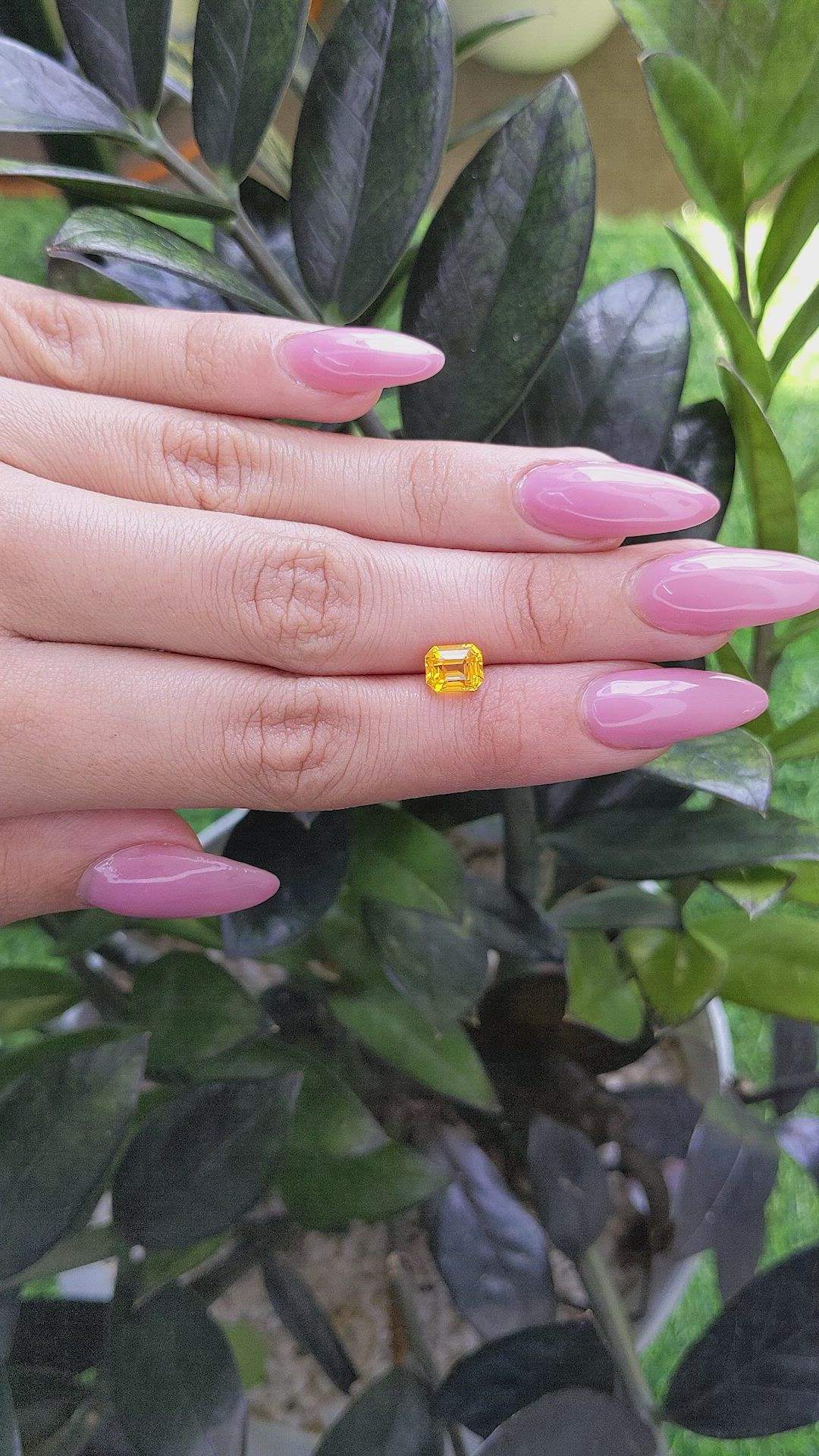 1.95 Ct. Orangish Yellow Sapphire from Ceylon (Sri Lanka) Size Video