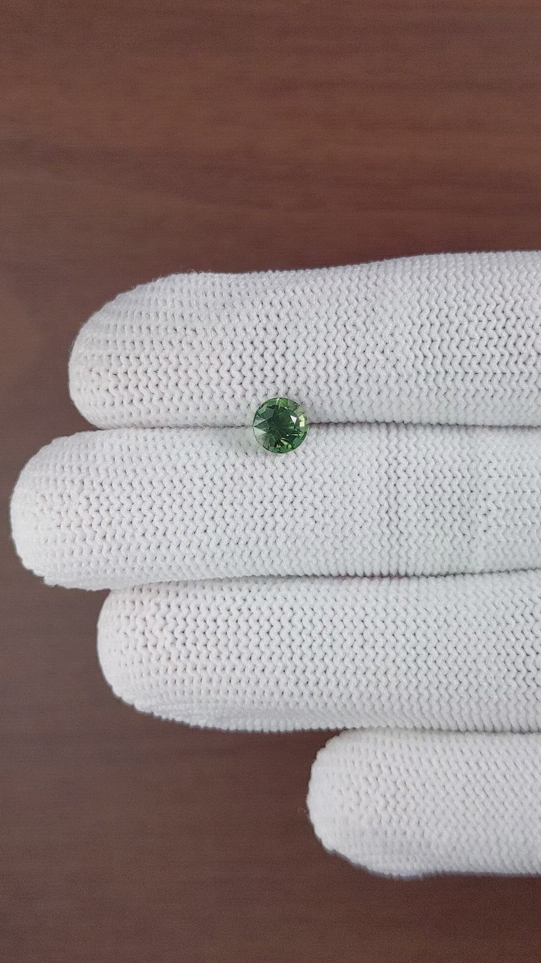 1.24 Ct. Bluish Green Sapphire from Madagascar Size Video