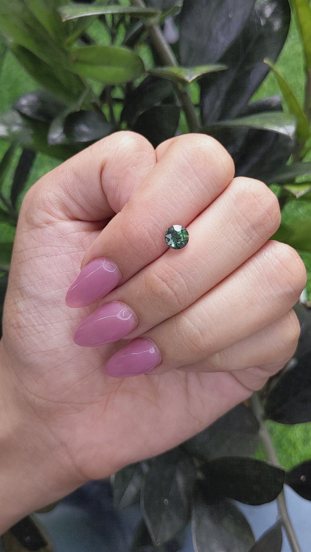 1.24 Ct. Bluish Green Sapphire from Madagascar Size Video
