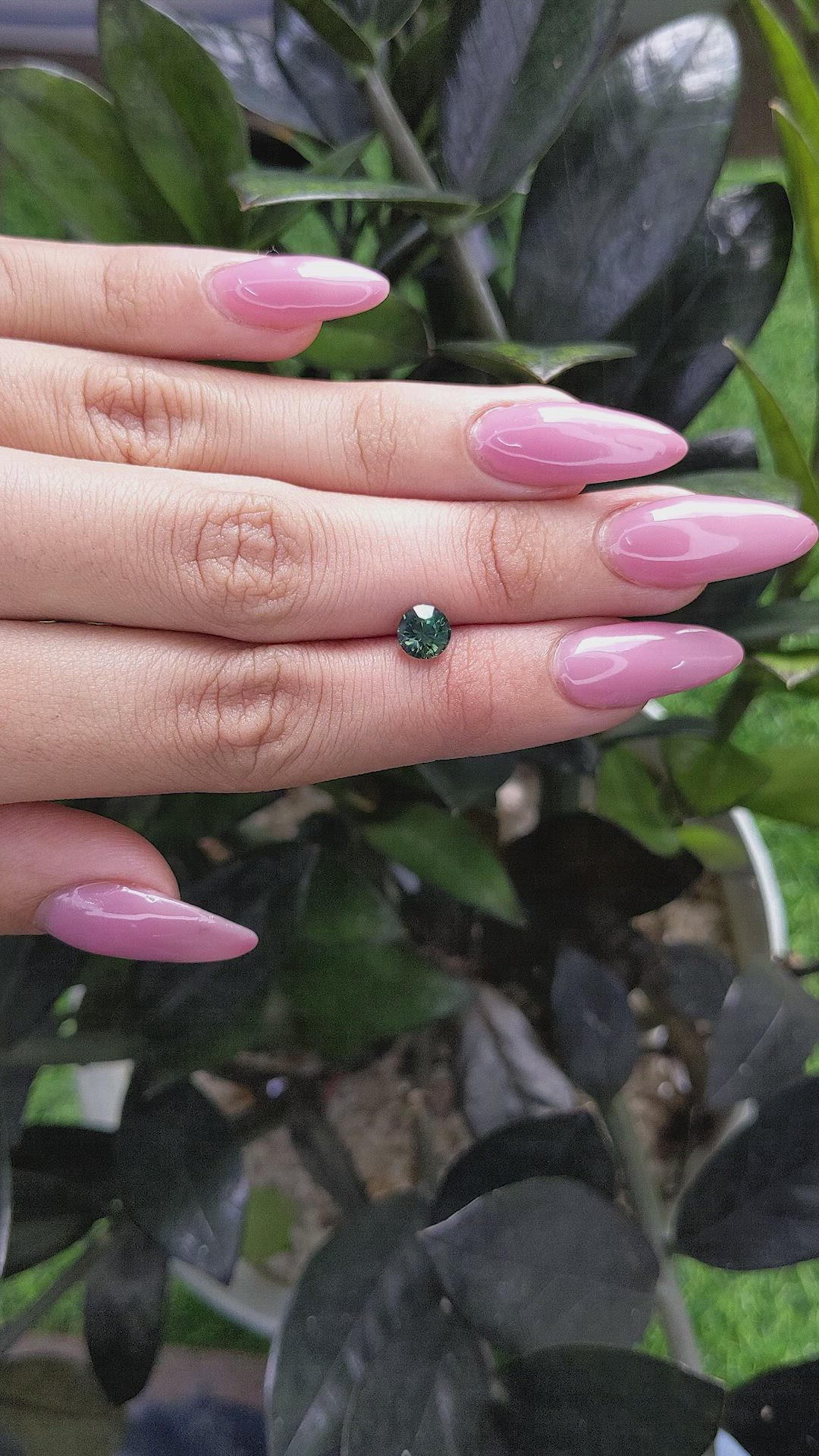 1.24 Ct. Bluish Green Sapphire from Madagascar Size Video