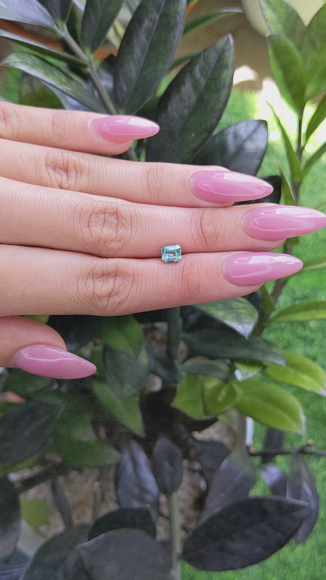 1.11 Ct. Bluish Green Sapphire from Tanzania Size Video