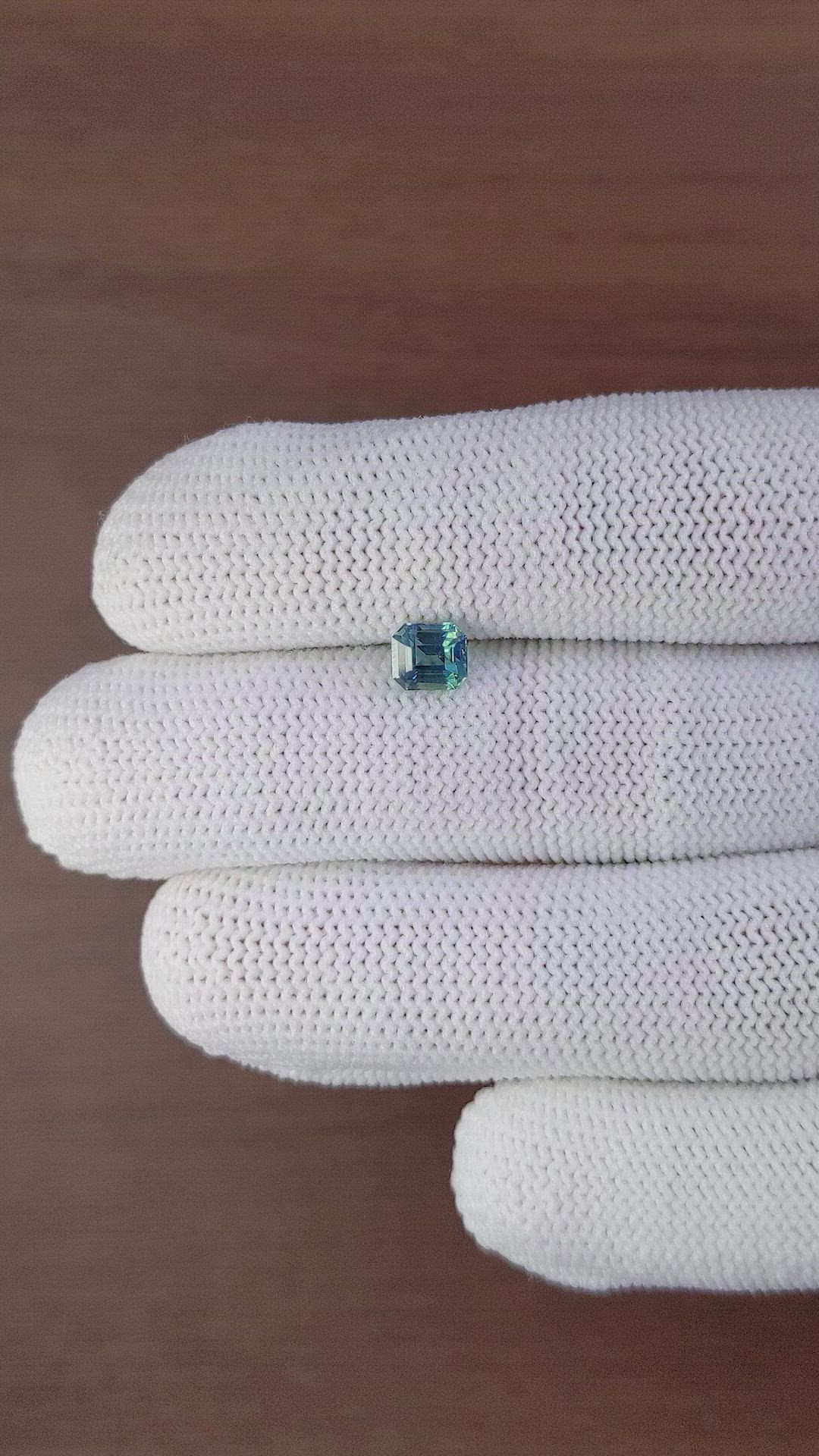 1.11 Ct. Bluish Green Sapphire from Tanzania Size Video