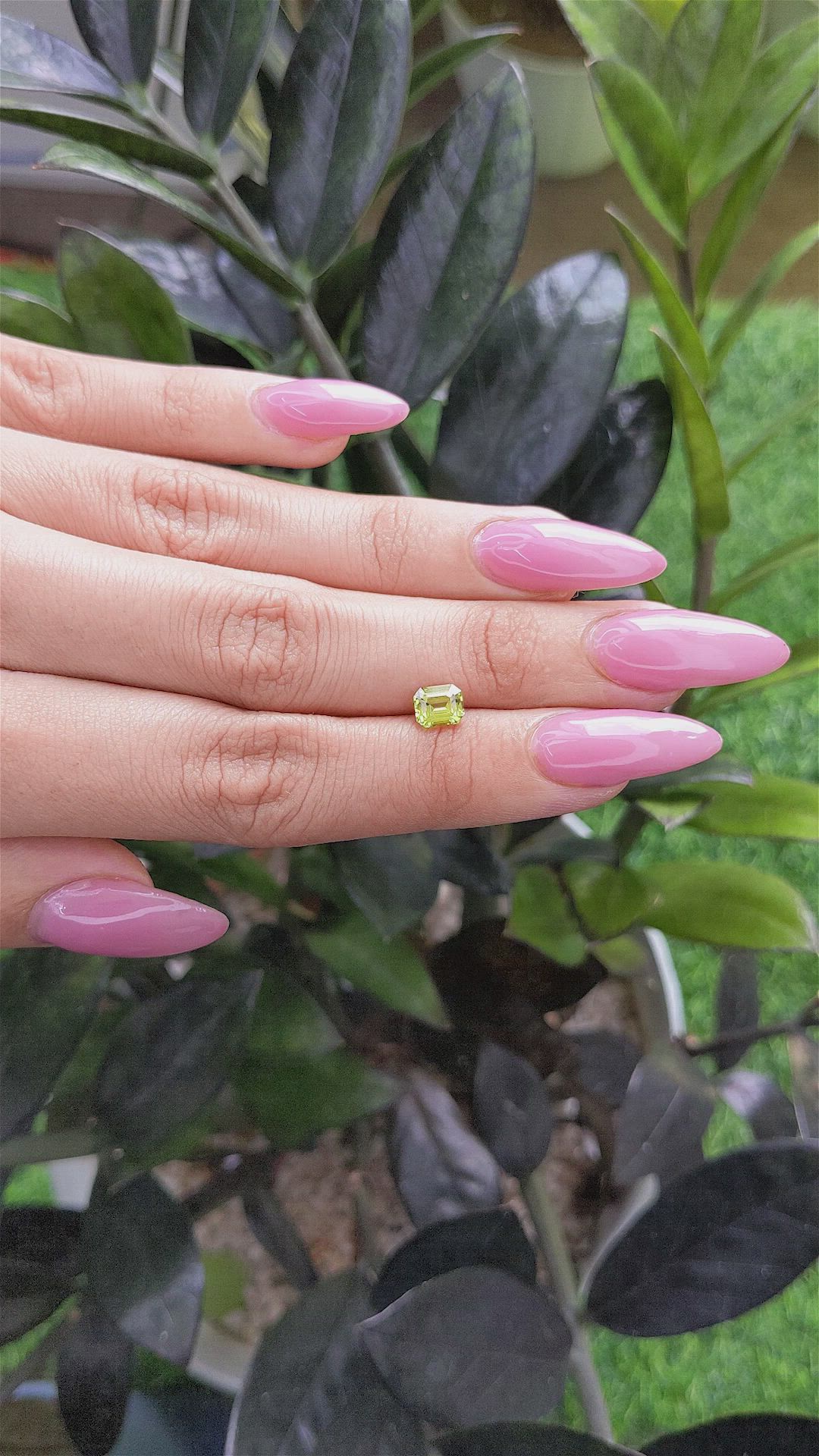 1.06 Ct. Greenish Yellow Sapphire from Madagascar Size Video