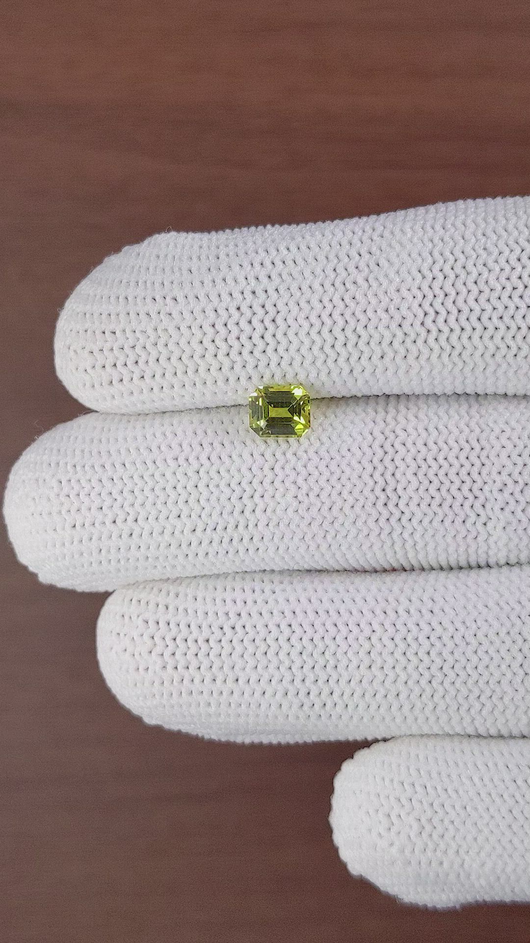 1.06 Ct. Greenish Yellow Sapphire from Madagascar Size Video