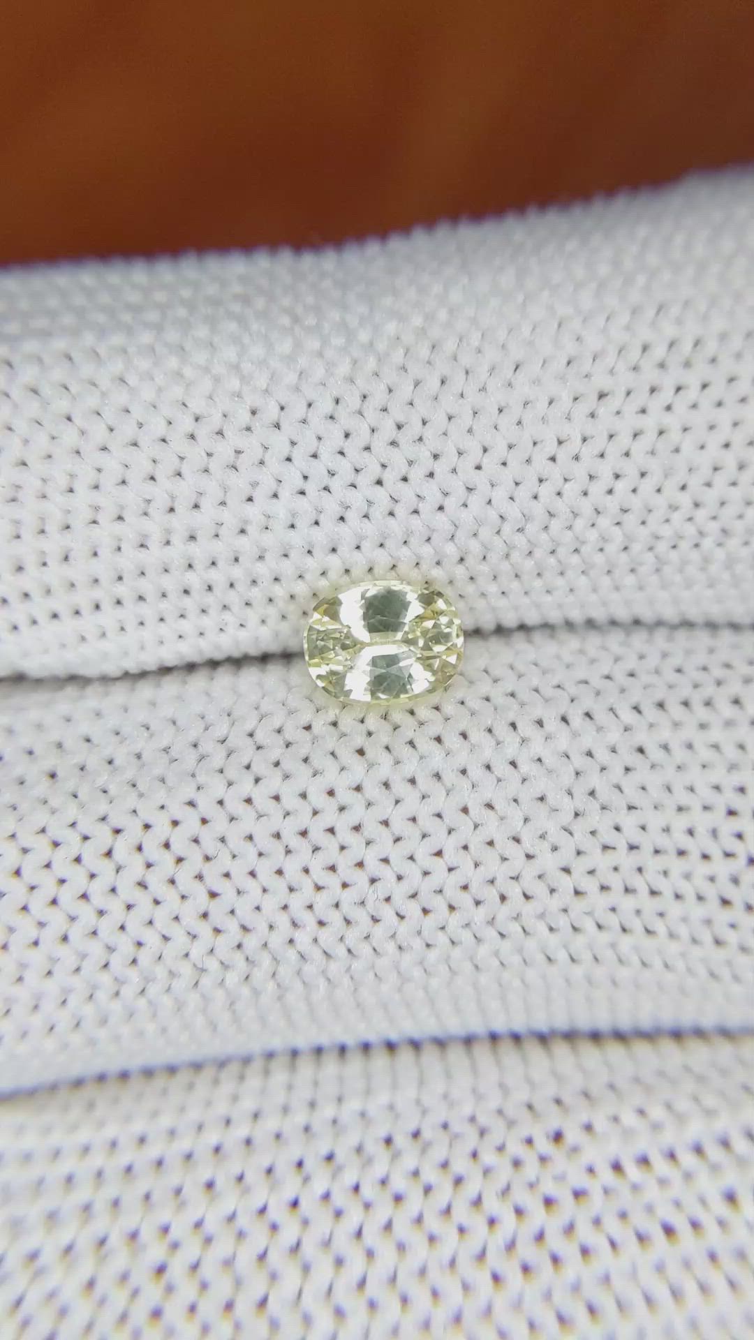 1.01 Ct. Yellow Sapphire from Ceylon (Sri Lanka) Size Video