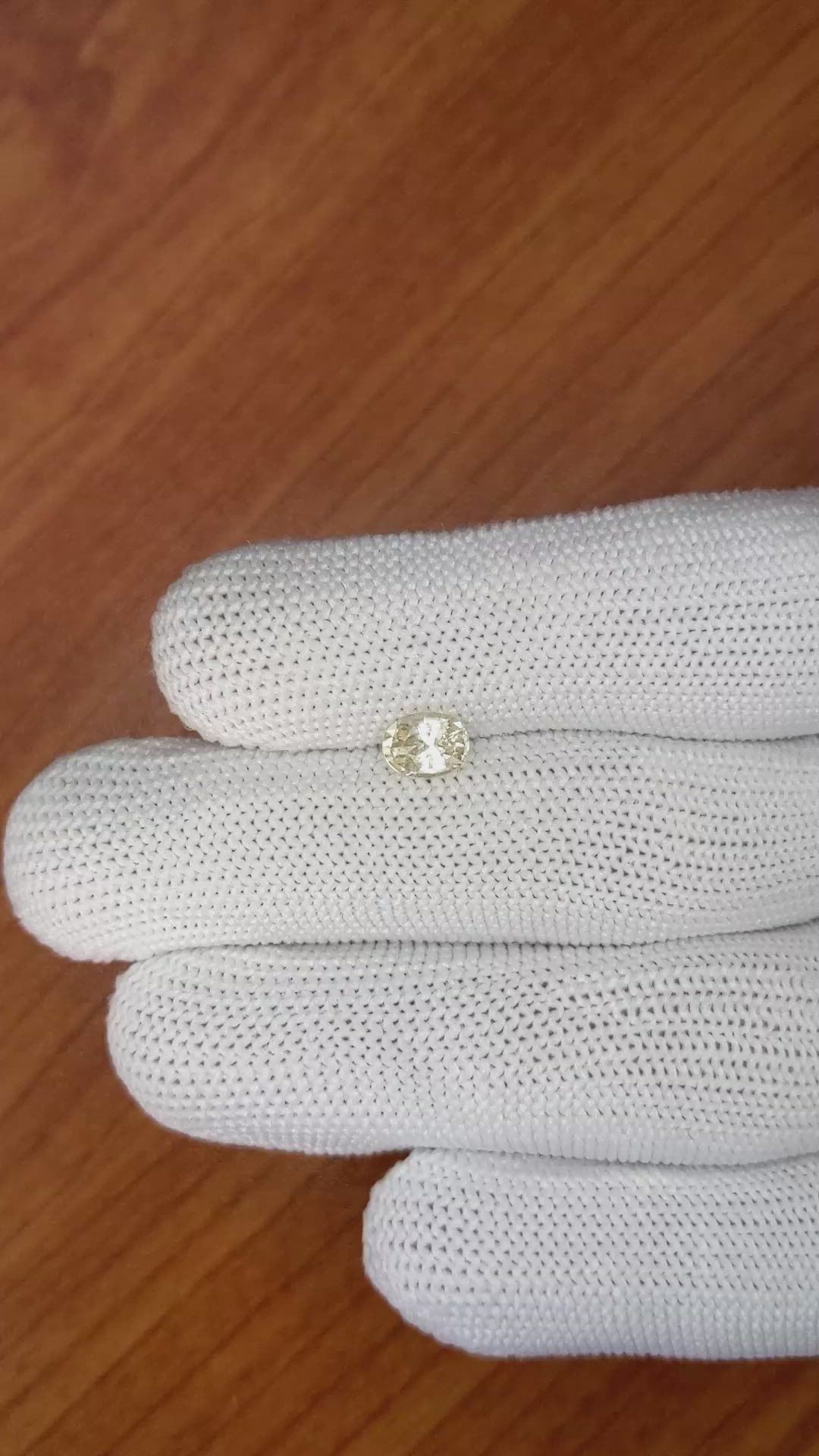 0.88 Ct. Yellow Sapphire from Ceylon (Sri Lanka) Size Video