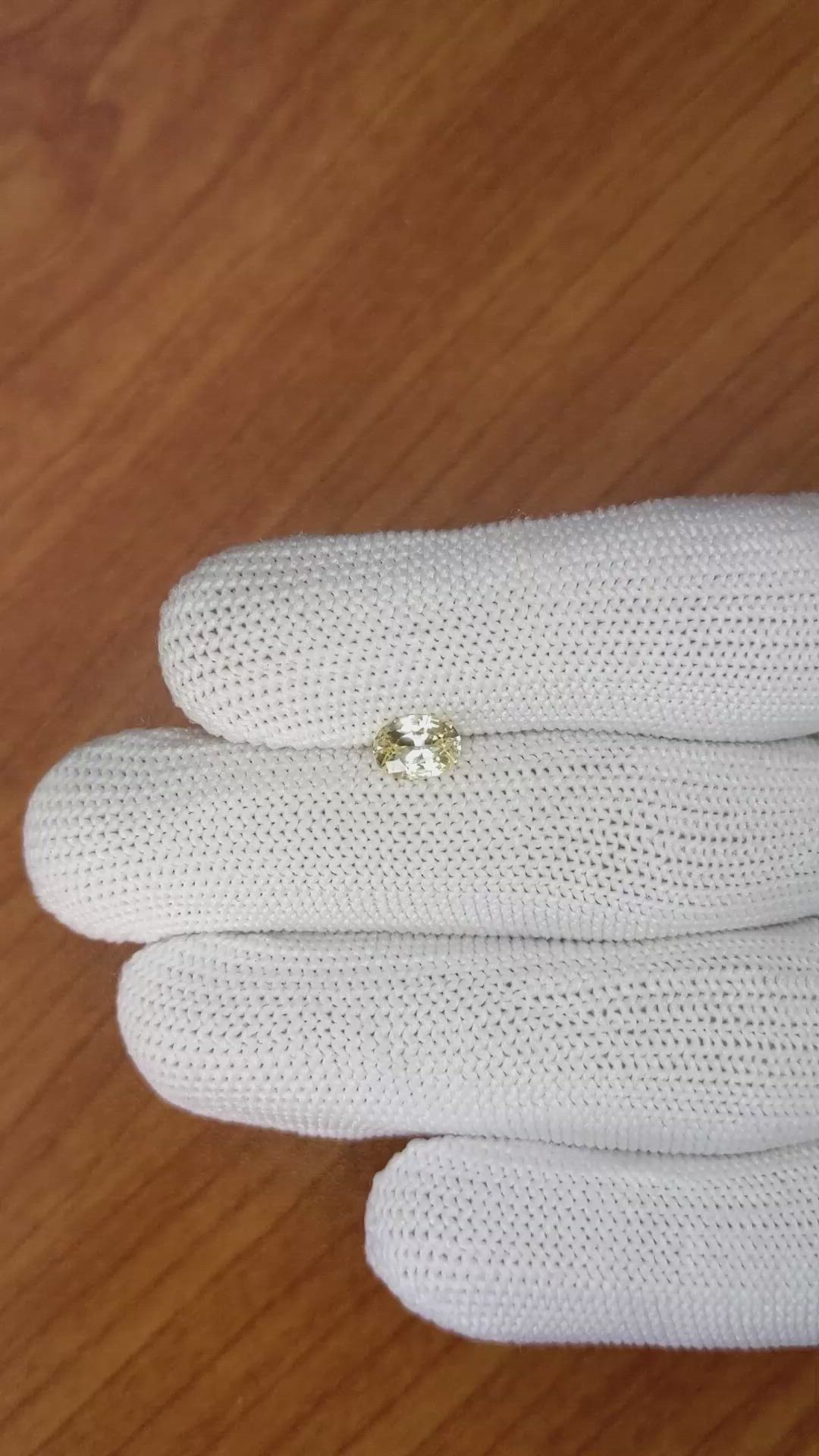 0.89 Ct. Yellow Sapphire from Ceylon (Sri Lanka) Size Video