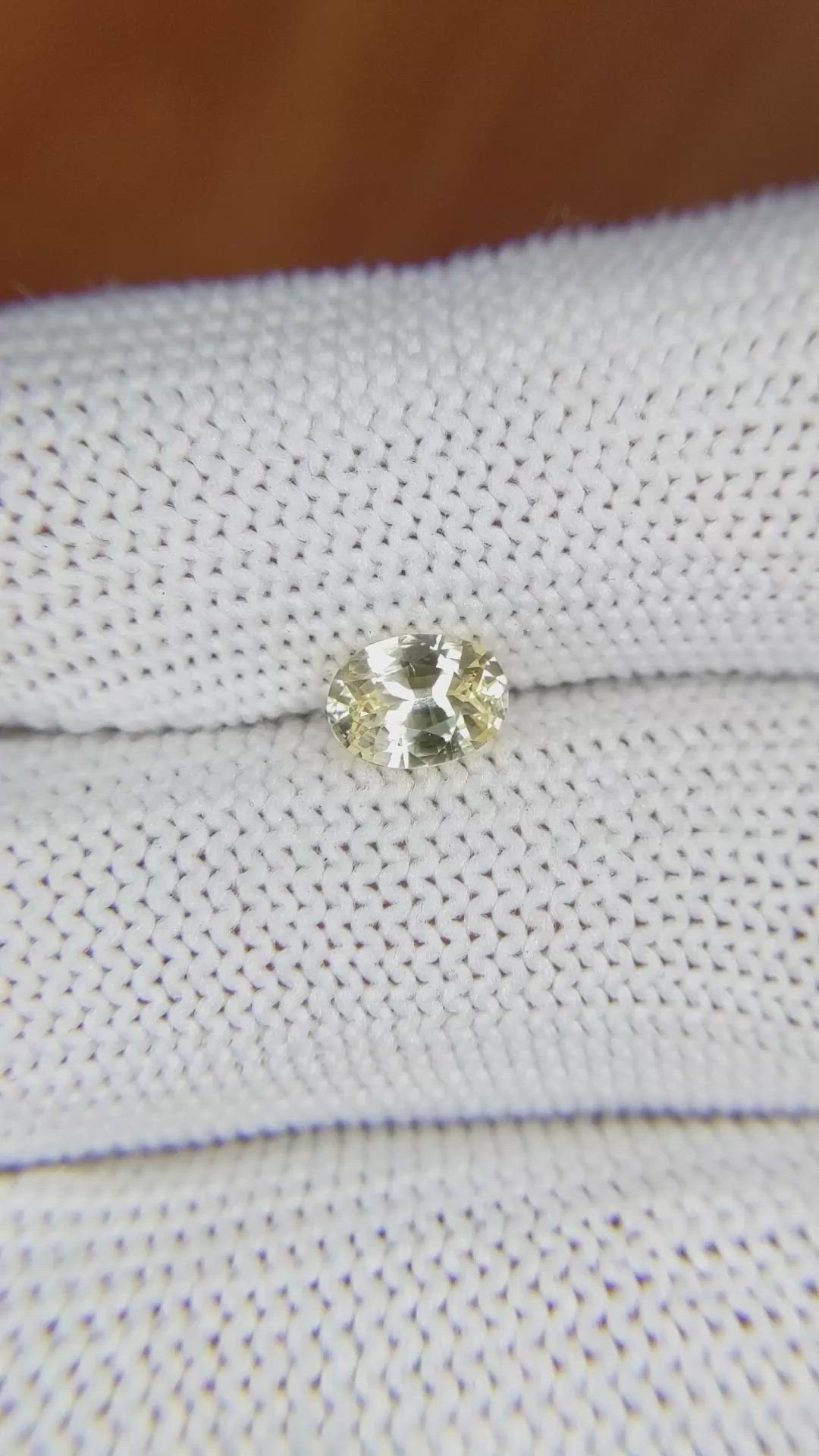 0.89 Ct. Yellow Sapphire from Ceylon (Sri Lanka) Size Video