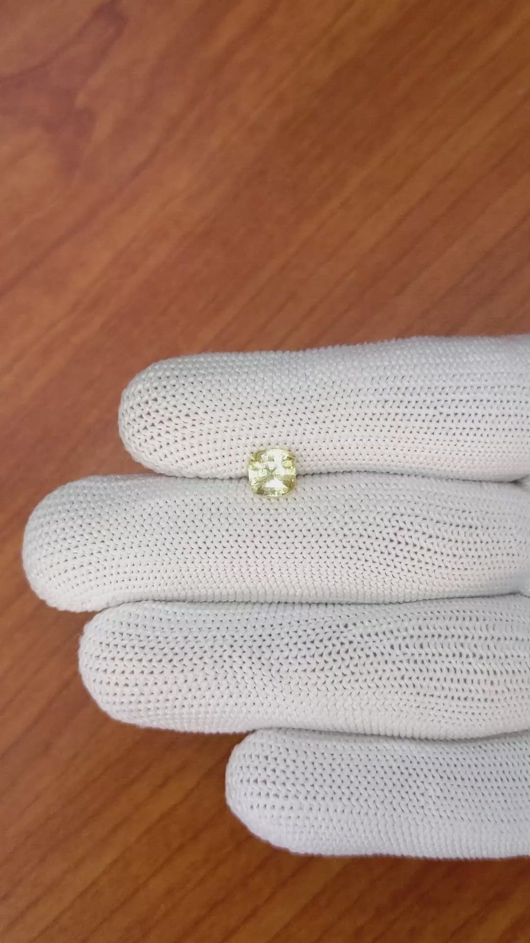 1.02 Ct. Yellow Sapphire from Ceylon (Sri Lanka) Size Video