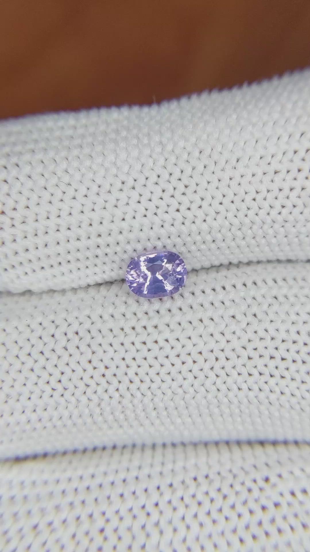 0.60 Ct. Purple Sapphire from Ceylon (Sri Lanka) Size Video