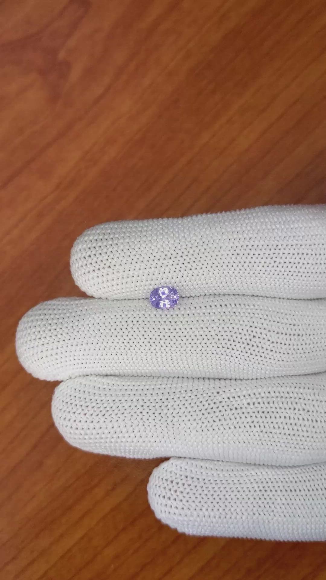 0.60 Ct. Purple Sapphire from Ceylon (Sri Lanka) Size Video