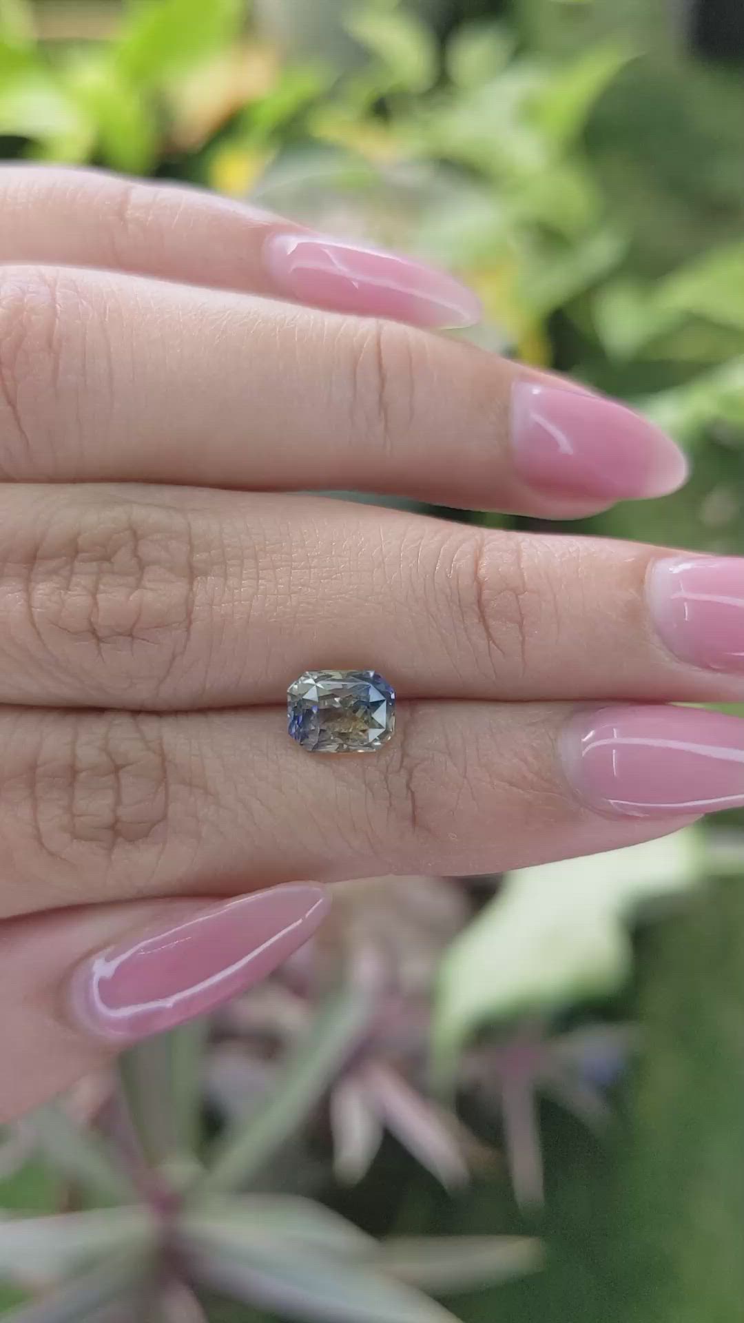 2.47 Ct. Bi Color Sapphire from Ceylon (Sri Lanka) Size Video