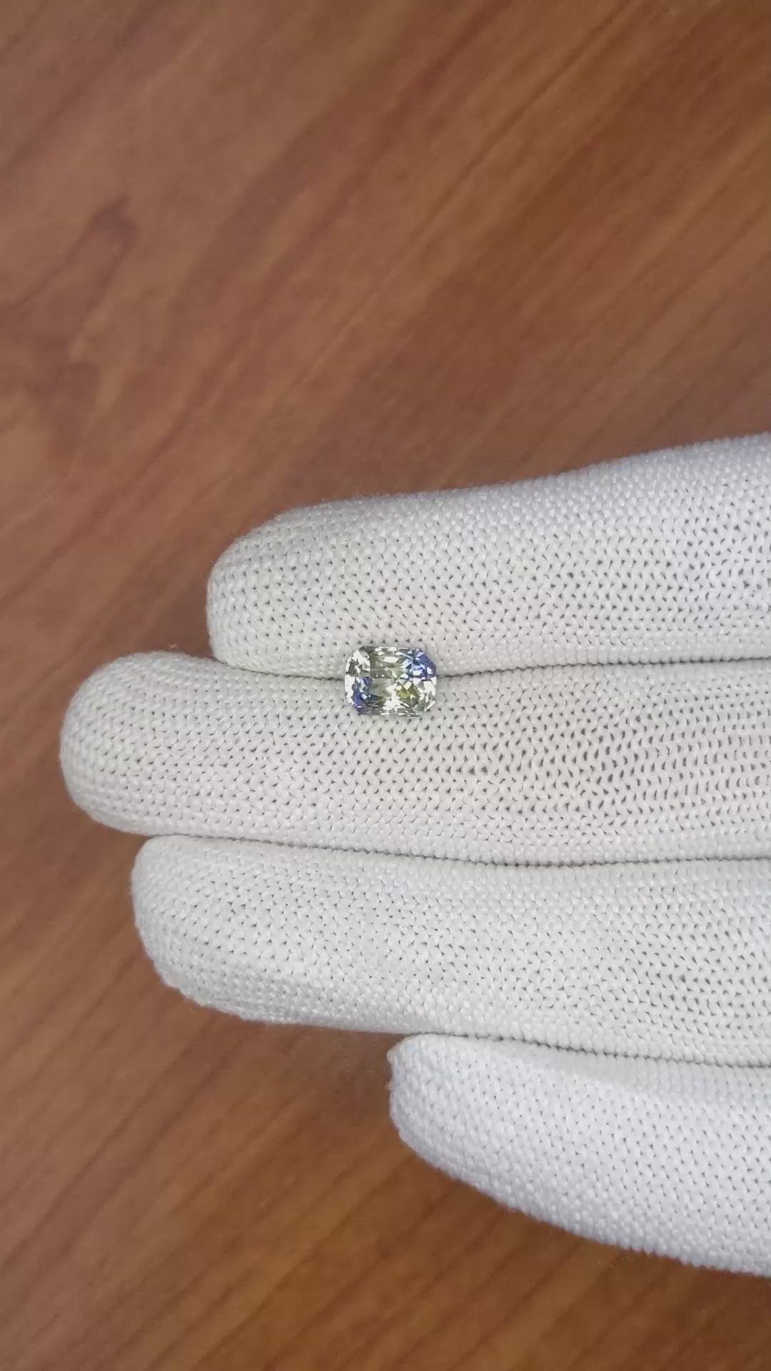 2.47 Ct. Bi Color Sapphire from Ceylon (Sri Lanka) Size Video