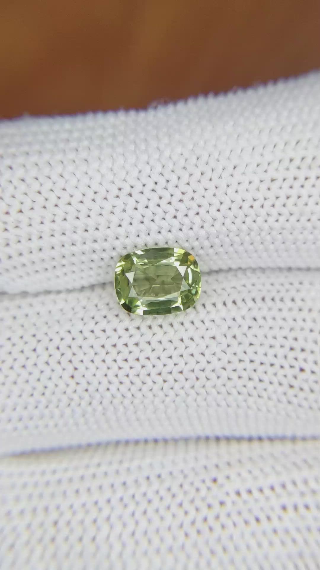 1.79 Ct. Green Sapphire from Ceylon (Sri Lanka) Size Video