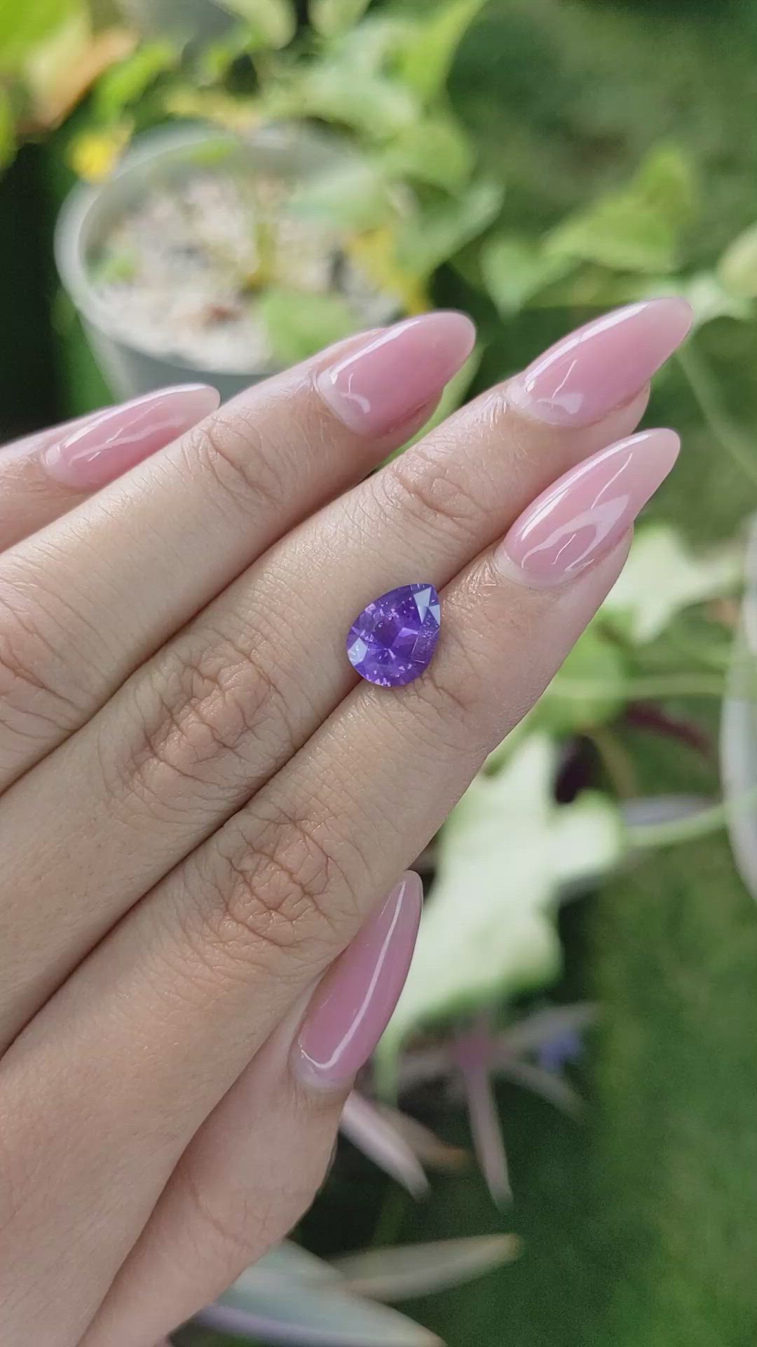 2.31 Ct. Purple Sapphire from Ceylon (Sri Lanka) Size Video