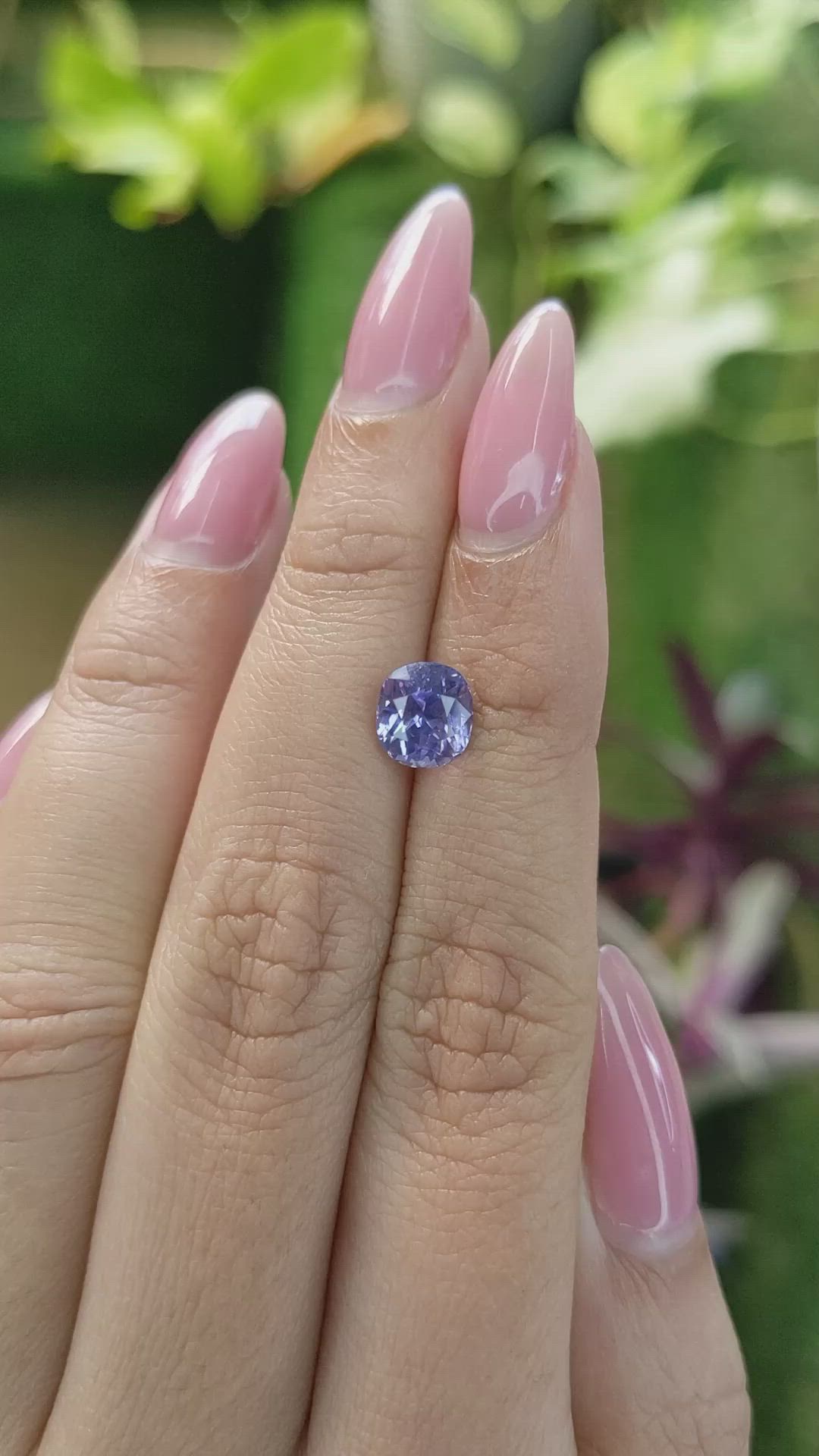 2.15 Ct. Violet Sapphire from Ceylon (Sri Lanka) Size Video