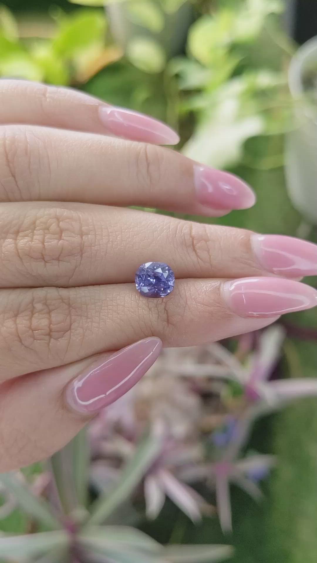 2.15 Ct. Violet Sapphire from Ceylon (Sri Lanka) Size Video