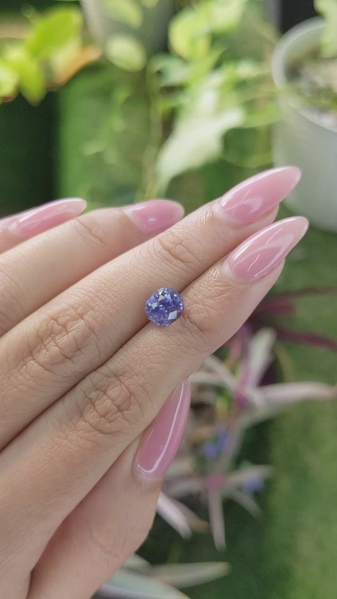 2.15 Ct. Violet Sapphire from Ceylon (Sri Lanka) Size Video