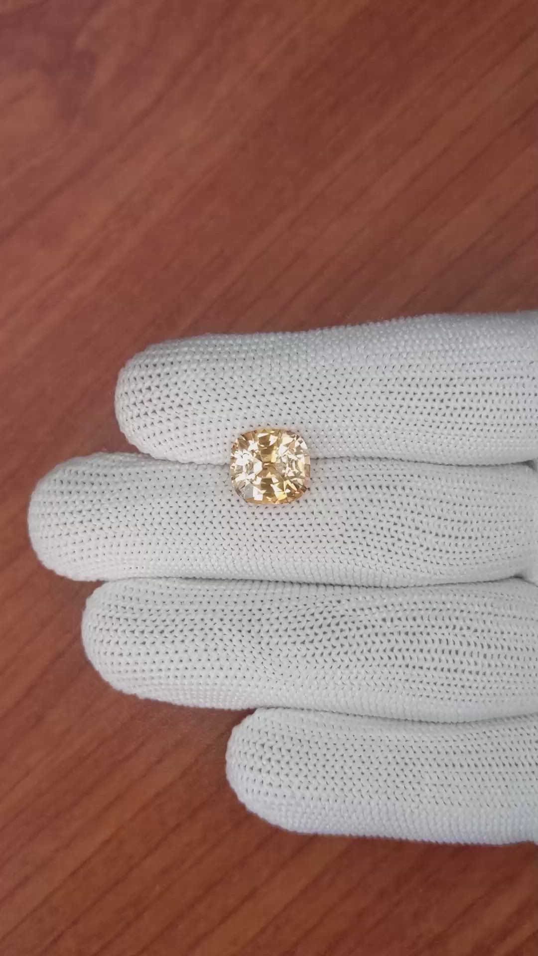 4.68 Ct. Peach Sapphire from Ceylon (Sri Lanka) Size Video