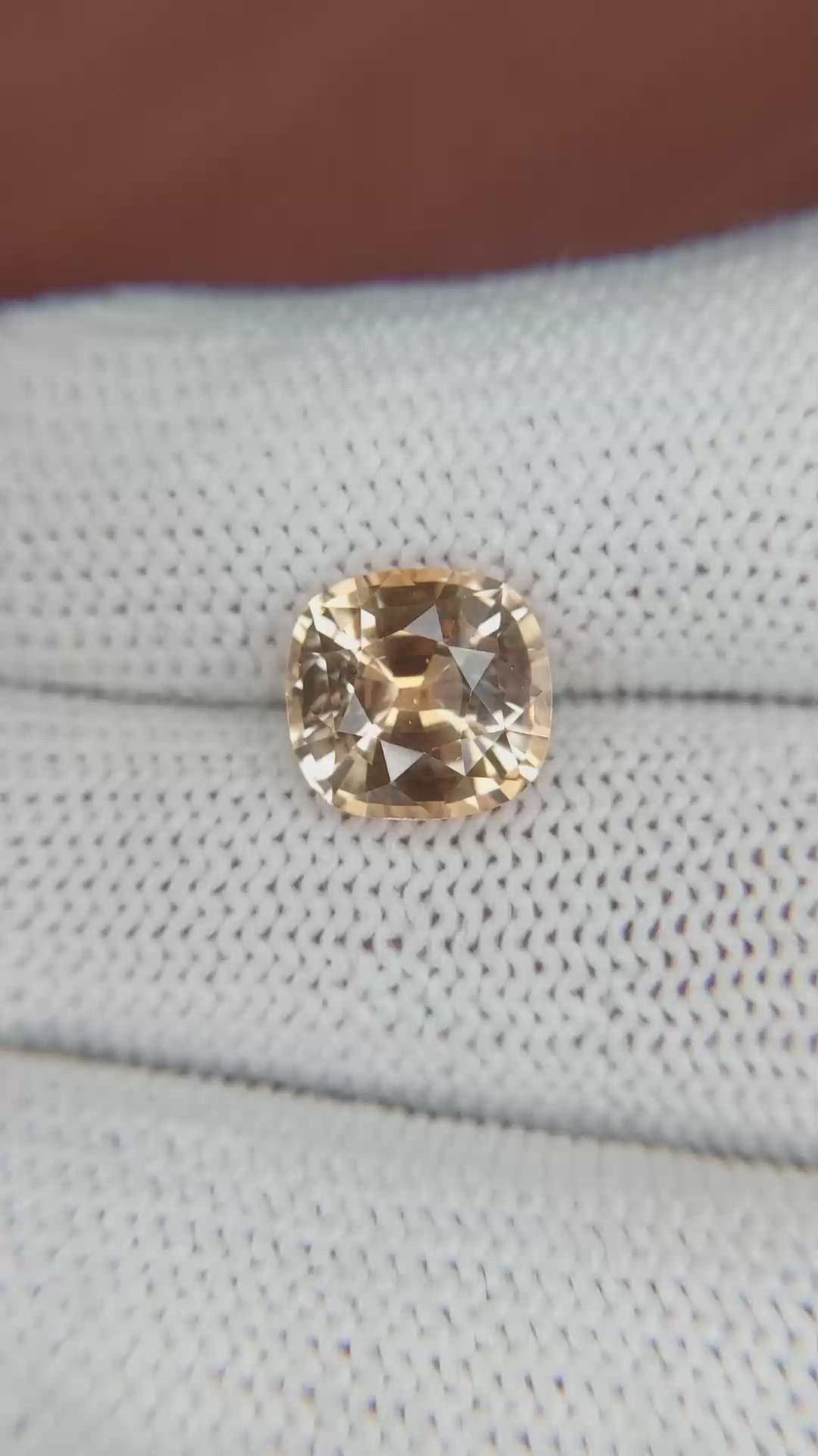 4.68 Ct. Peach Sapphire from Ceylon (Sri Lanka) Size Video