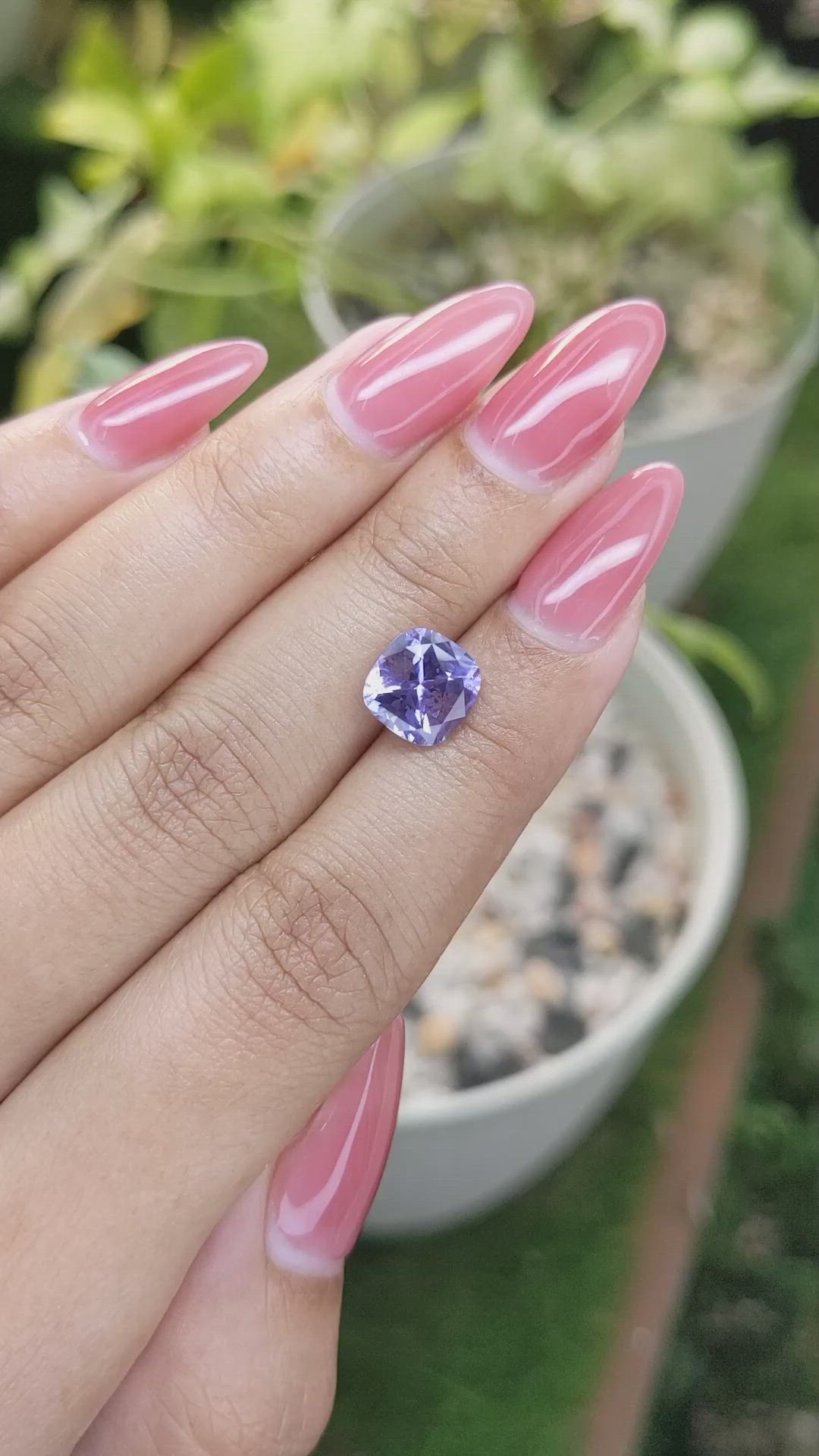 3.23 Ct. Violet Sapphire from Ceylon (Sri Lanka) Size Video