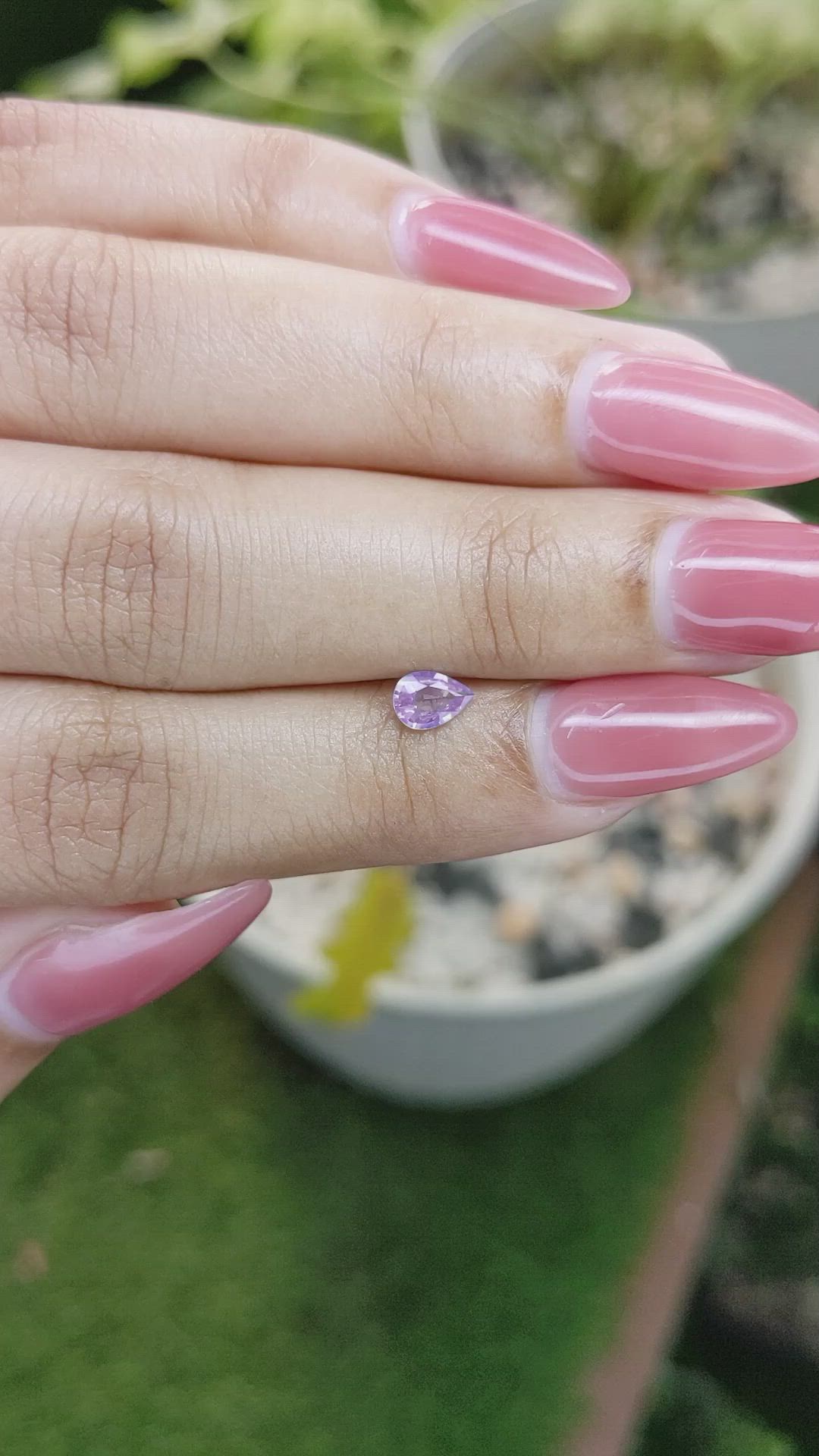 0.34 Ct. Purple Sapphire from Ceylon (Sri Lanka) Size Video