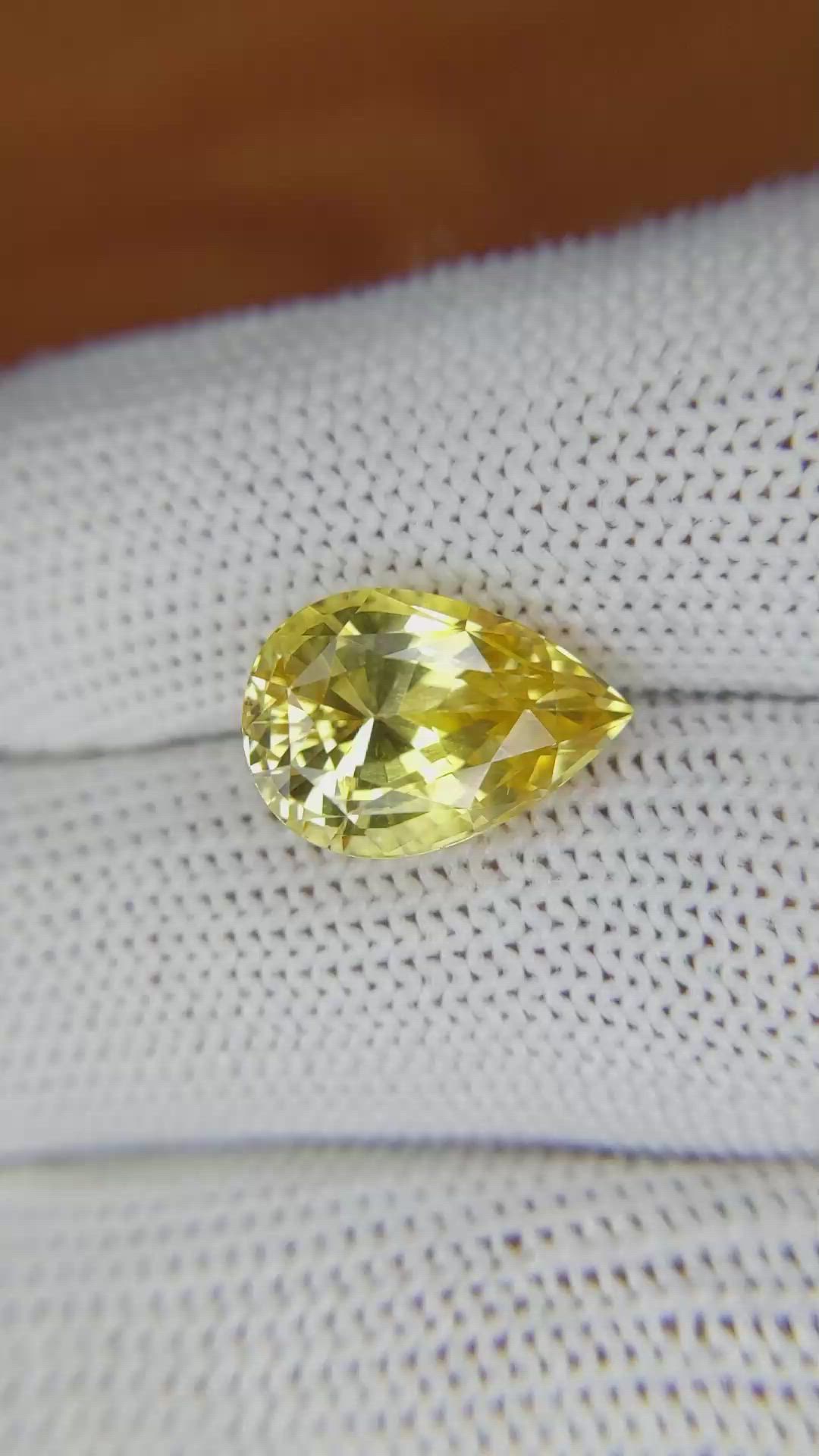 8.48 Ct. Yellow Sapphire from Ceylon (Sri Lanka) Size Video
