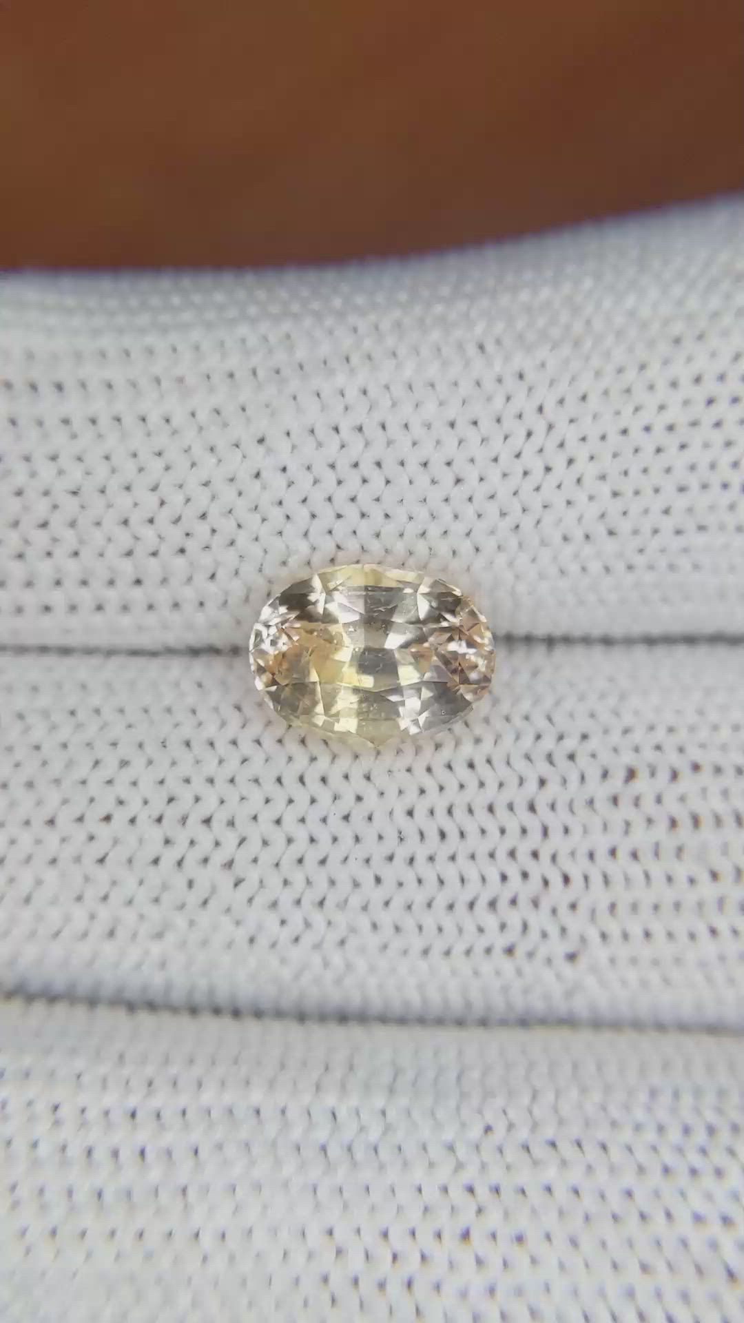 3.73 Ct. Peach Sapphire from Ceylon (Sri Lanka) Size Video