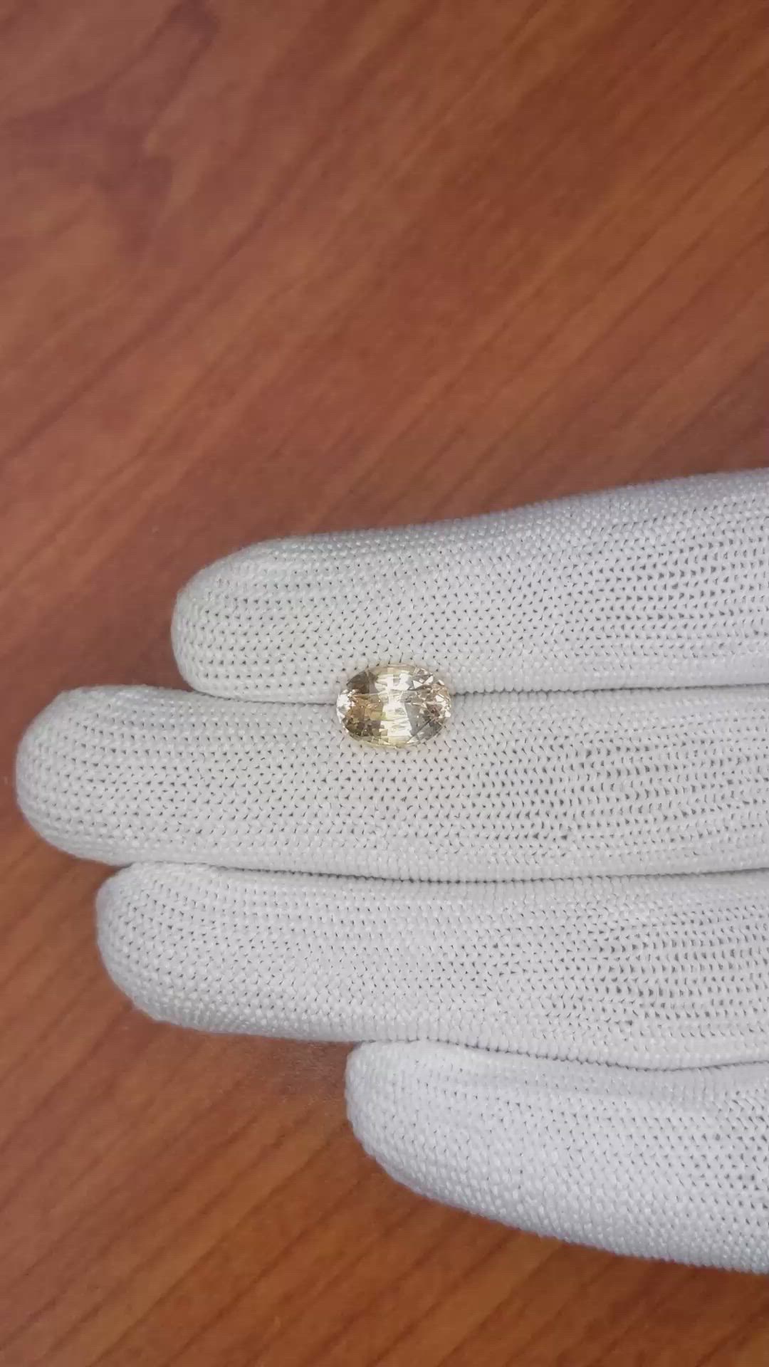 3.73 Ct. Peach Sapphire from Ceylon (Sri Lanka) Size Video