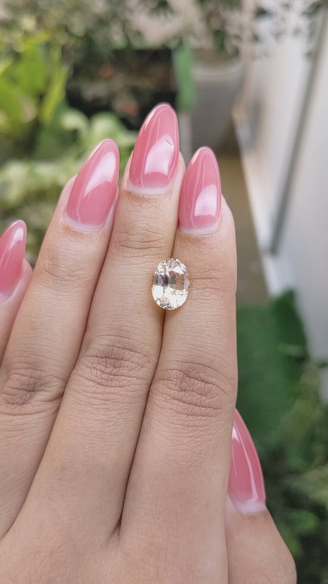 3.73 Ct. Peach Sapphire from Ceylon (Sri Lanka) Size Video